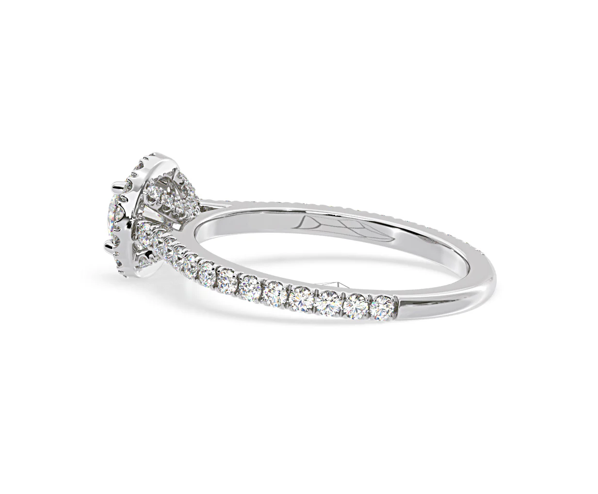 Reina Diamond Halo Engagement Ring in 18K White Gold 1.10ct G/SI2 - Image 113