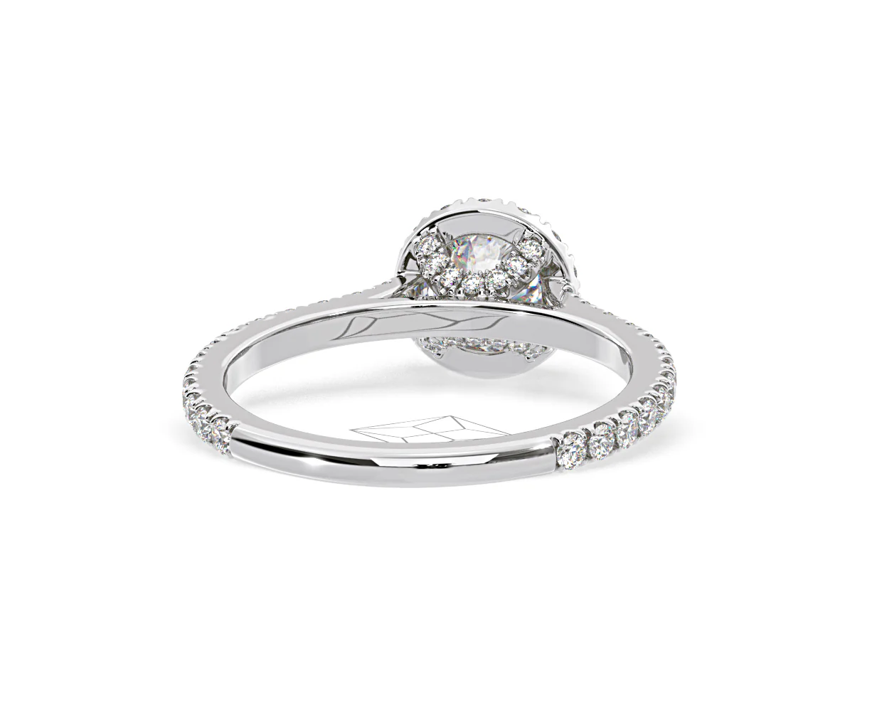 Reina Diamond Halo Engagement Ring in 18K White Gold 1.10ct G/SI2 - Image 130