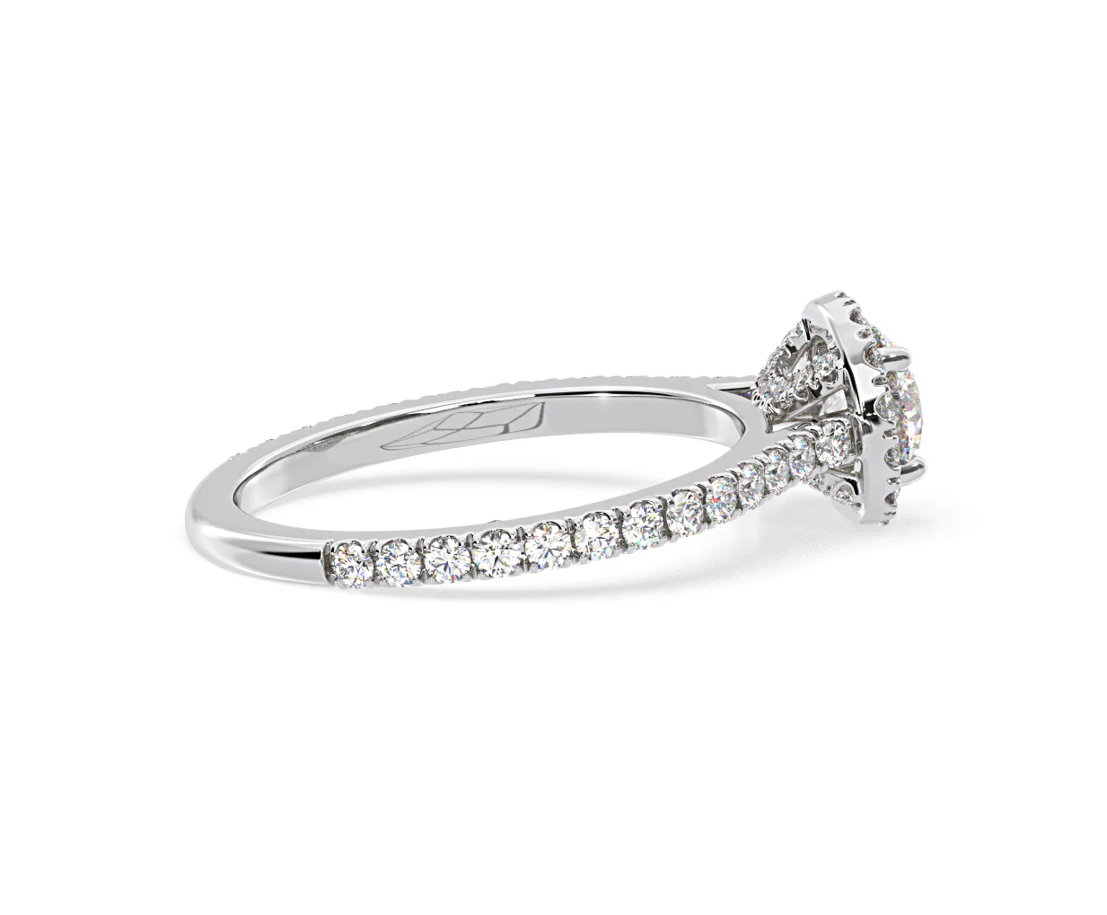 Reina Diamond Halo Engagement Ring in 18K White Gold 1.10ct G/SI2 - Image 144