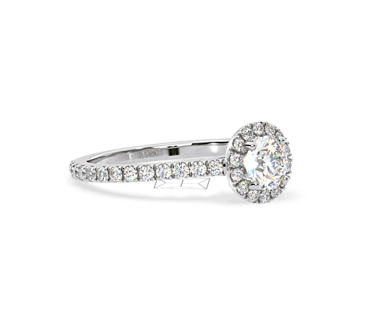 Reina Diamond Halo Engagement Ring in 18K White Gold 1.10ct G/SI2 - Image 158