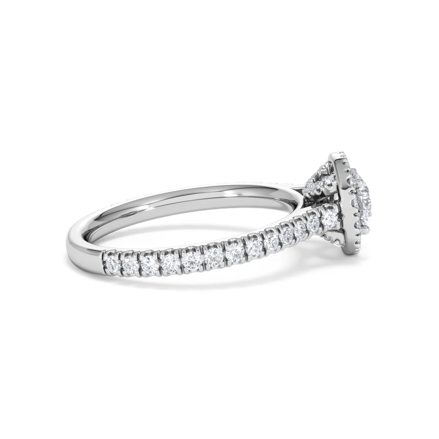 Reina Diamond Halo Engagement Ring in 18K White Gold 1.10ct G/SI2 - Image 29