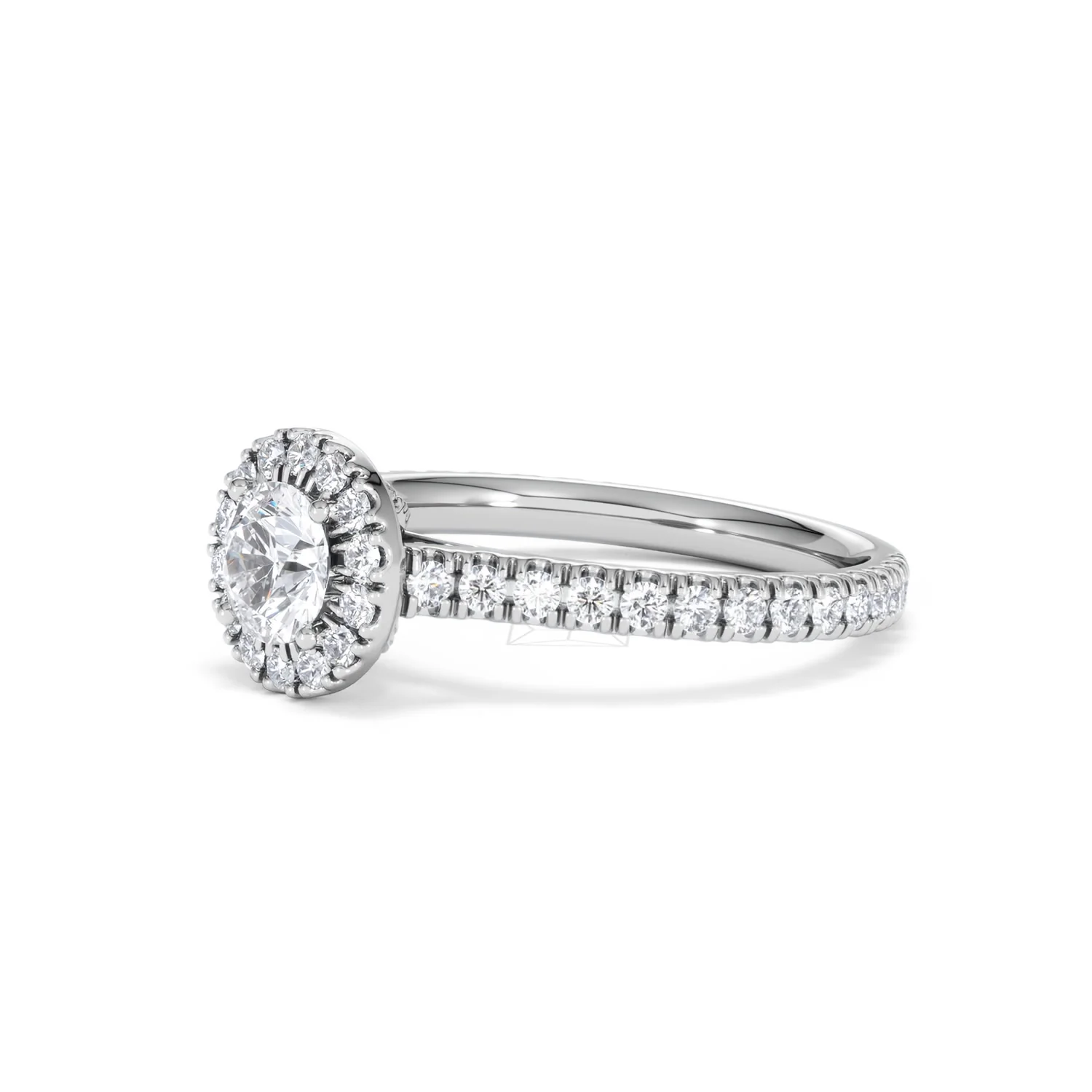 Reina Diamond Halo Engagement Ring in 18K White Gold 1.10ct G/SI2 - Image 77