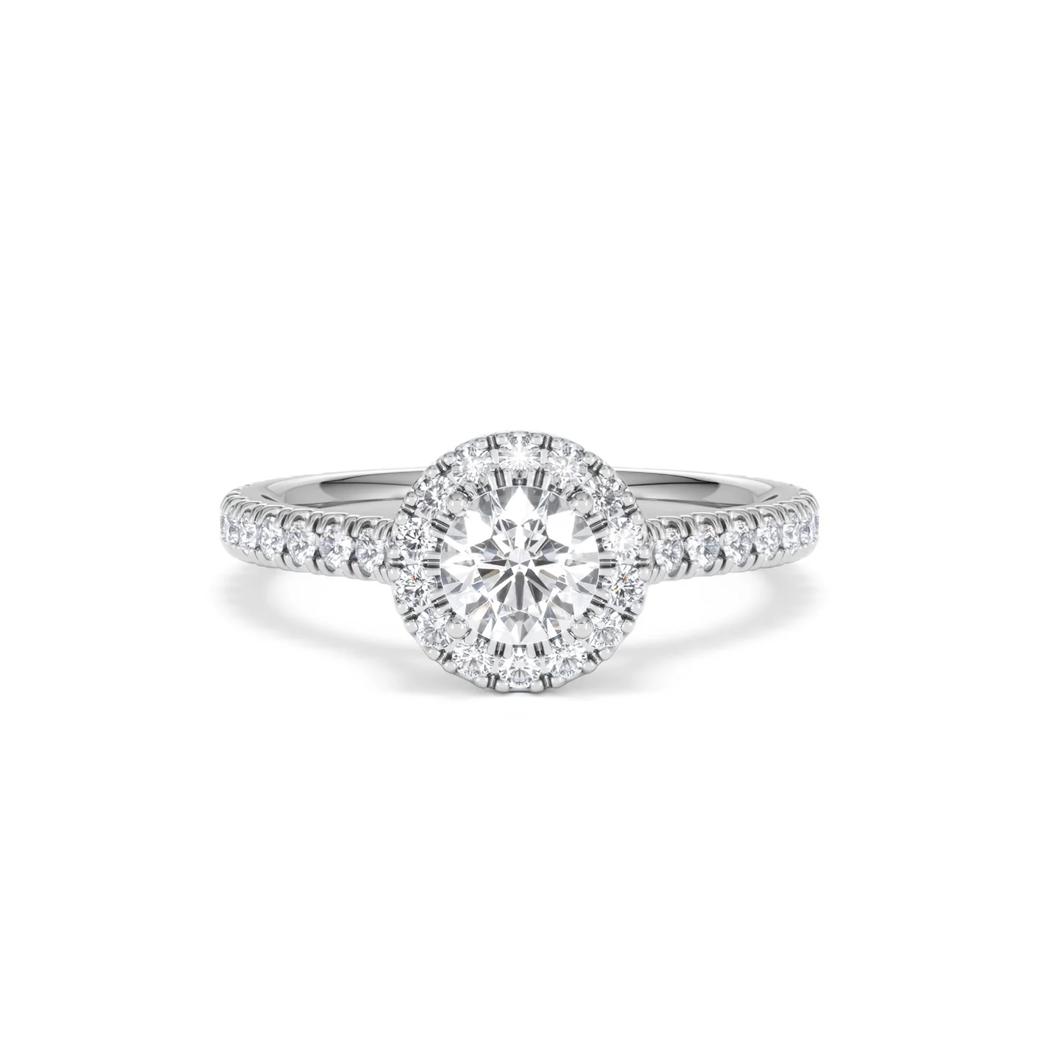 Reina Diamond Halo Engagement Ring in 18K White Gold 1.10ct G/SI2 - Image 8