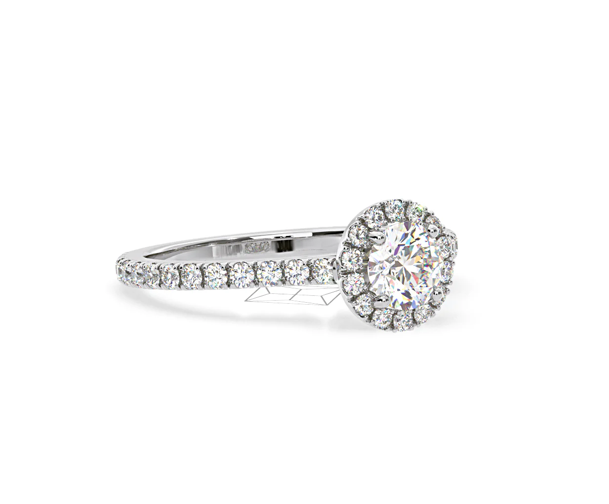 Reina GIA Diamond Halo Engagement Ring in 18K White Gold 1.40ct G/SI2 - Image 160