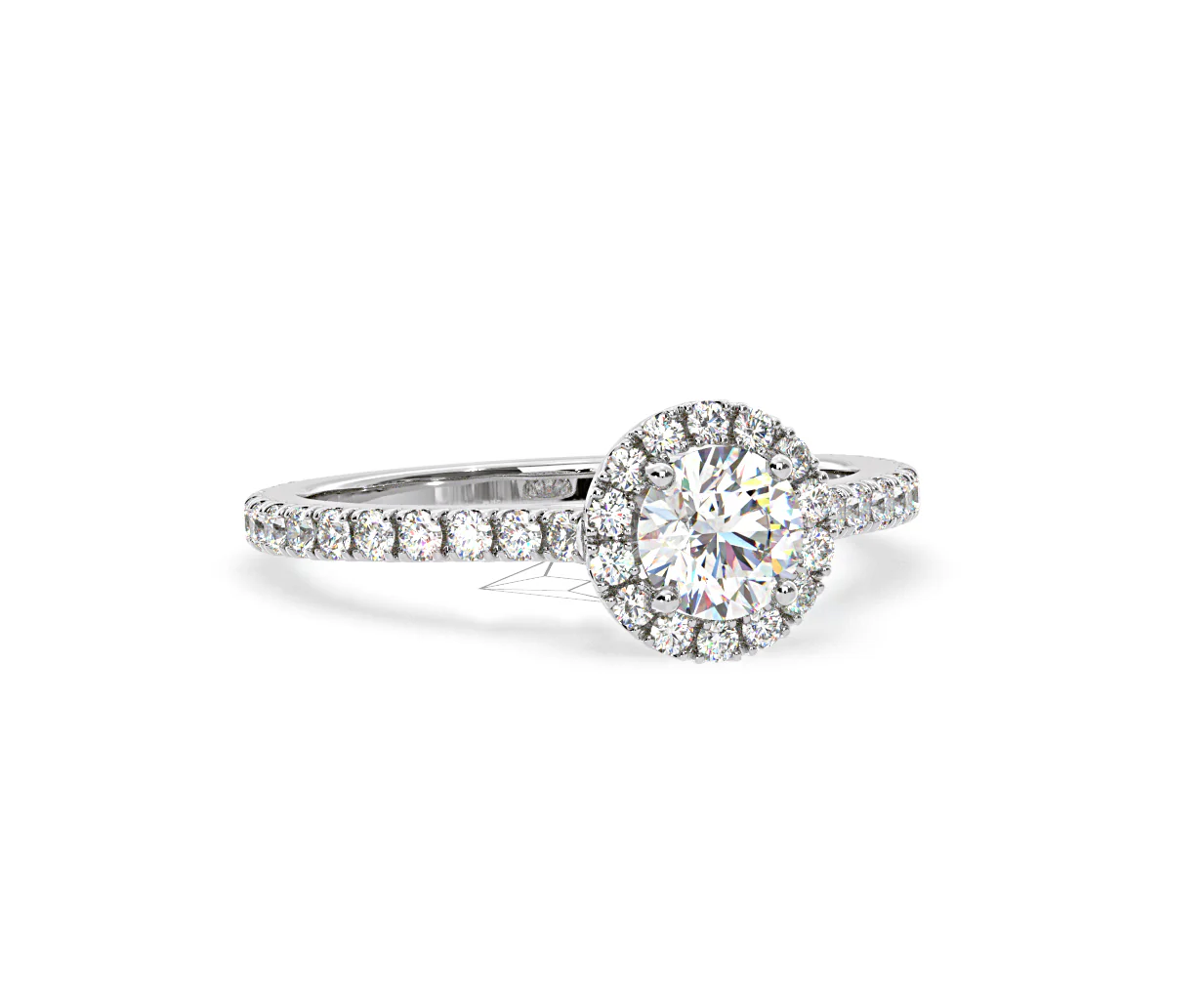 Reina GIA Diamond Halo Engagement Ring in 18K White Gold 1.40ct G/SI2 - Image 163