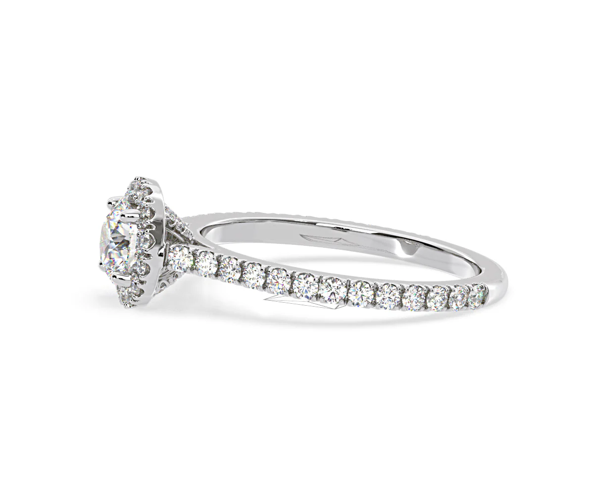 Reina Diamond Halo Engagement Ring in Platinum 1.10ct G/SI2 - Image 105