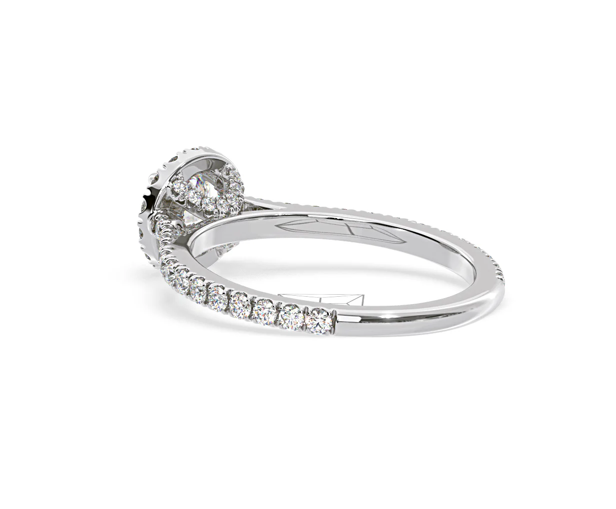 Reina Diamond Halo Engagement Ring in Platinum 1.10ct G/SI2 - Image 118