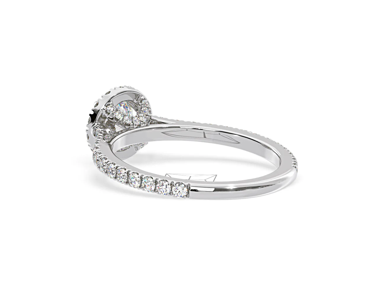 Reina Diamond Halo Engagement Ring in Platinum 1.10ct G/SI2 - Image 119