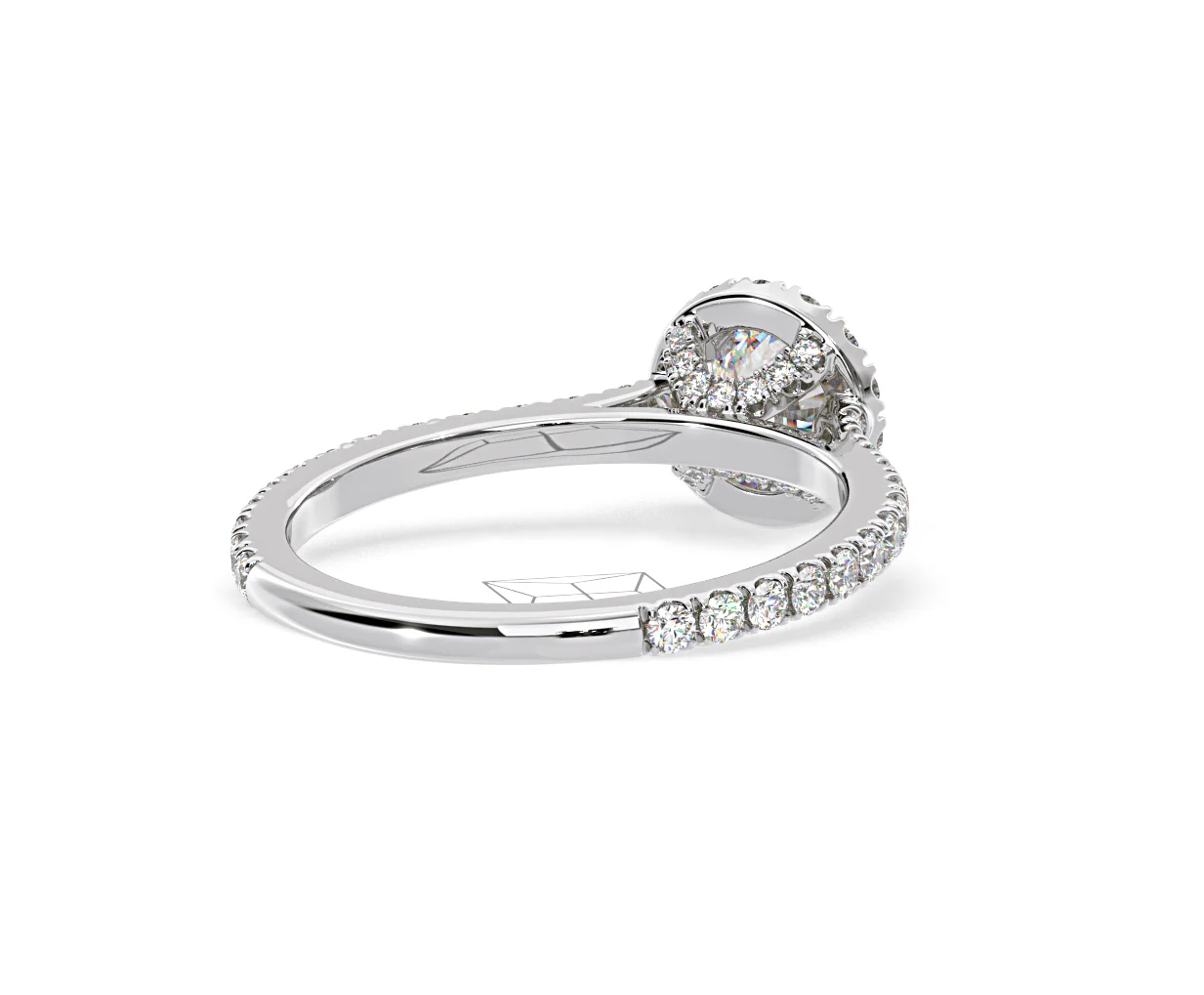 Reina Diamond Halo Engagement Ring in Platinum 1.10ct G/SI2 - Image 134