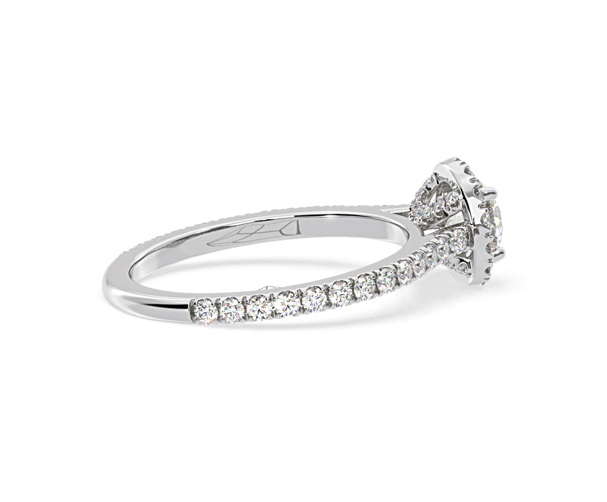 Reina Diamond Halo Engagement Ring in Platinum 1.10ct G/SI2 - Image 143