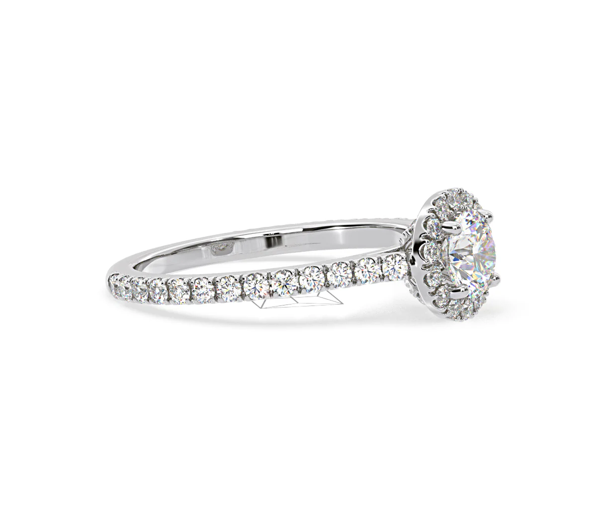 Reina Diamond Halo Engagement Ring in Platinum 1.10ct G/SI2 - Image 154