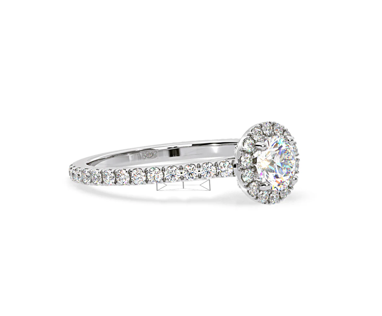 Reina Diamond Halo Engagement Ring in Platinum 1.10ct G/SI2 - Image 157