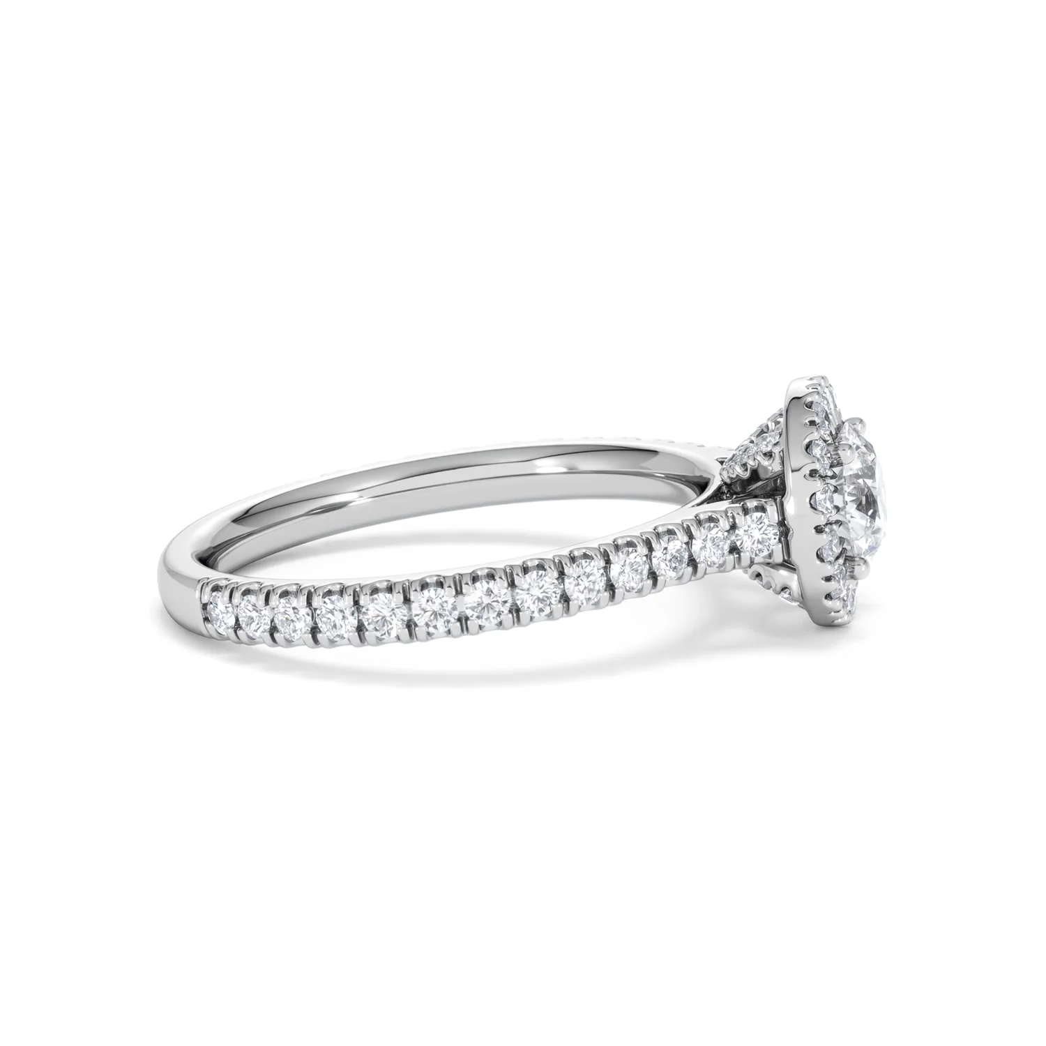 Reina Diamond Halo Engagement Ring in Platinum 1.10ct G/SI2 - Image 26