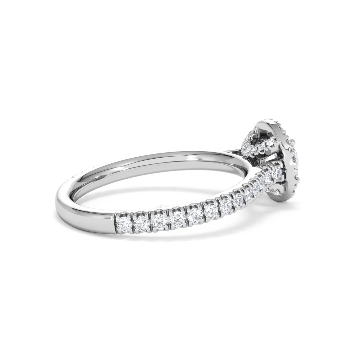 Reina Diamond Halo Engagement Ring in Platinum 1.10ct G/SI2 - Image 33
