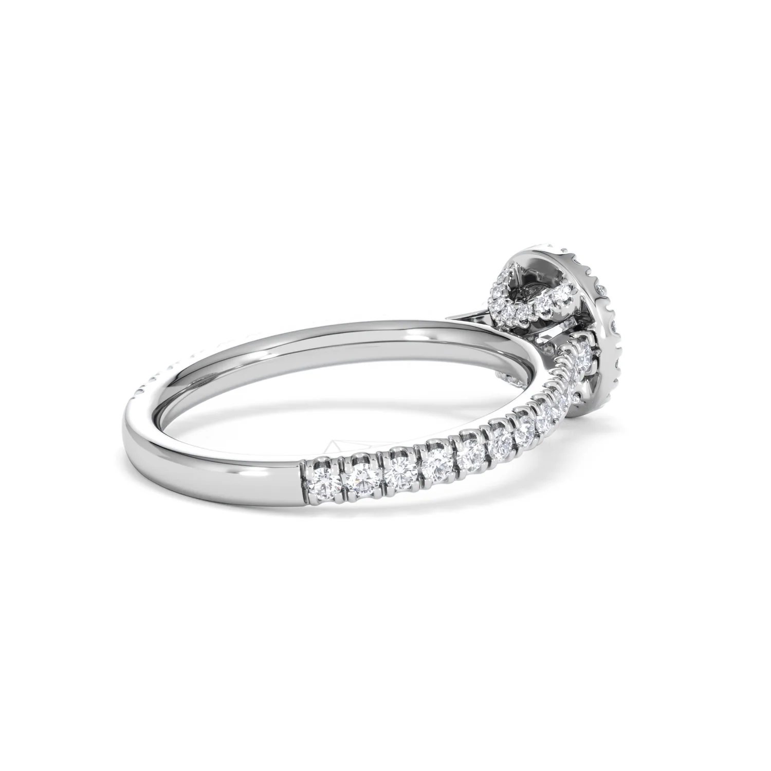 Reina Diamond Halo Engagement Ring in Platinum 1.10ct G/SI2 - Image 36
