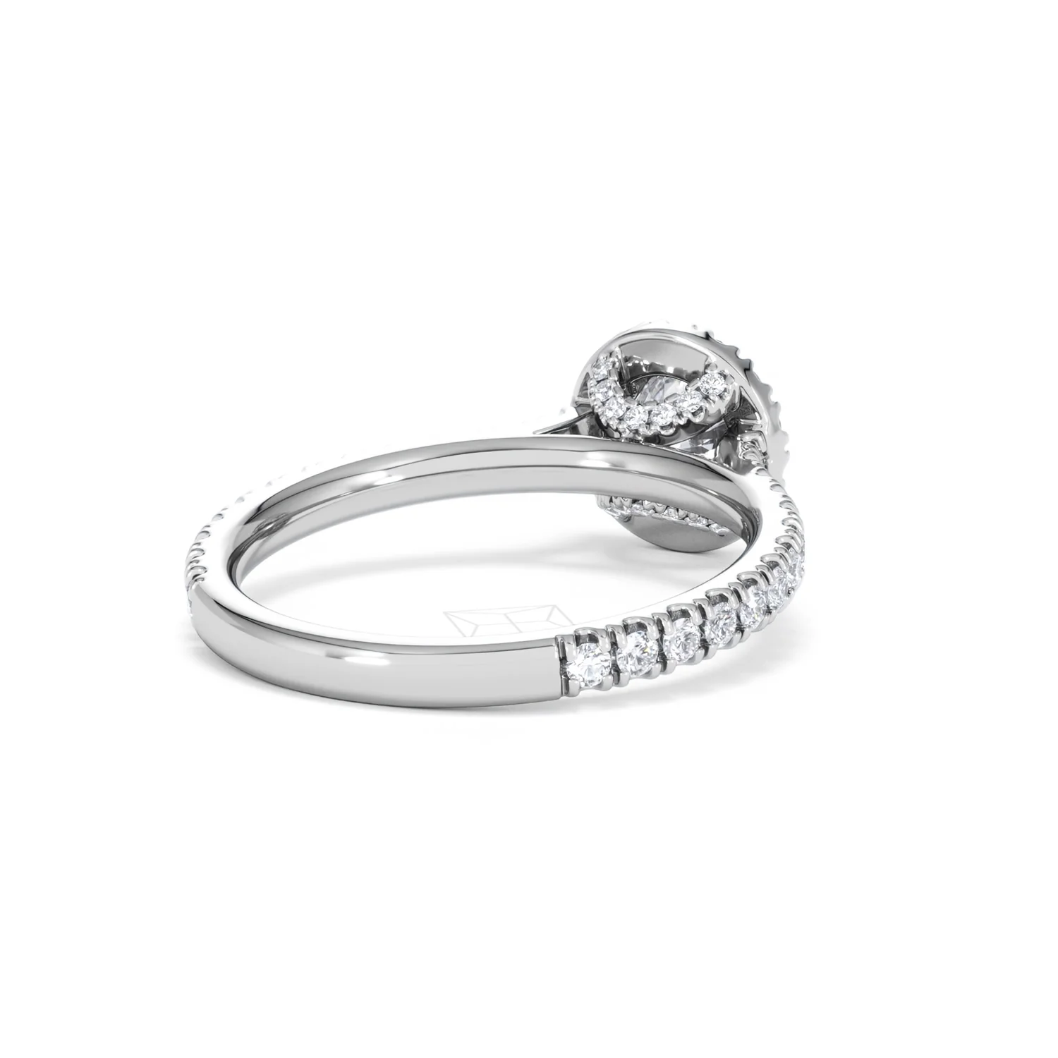 Reina Diamond Halo Engagement Ring in Platinum 1.10ct G/SI2 - Image 41