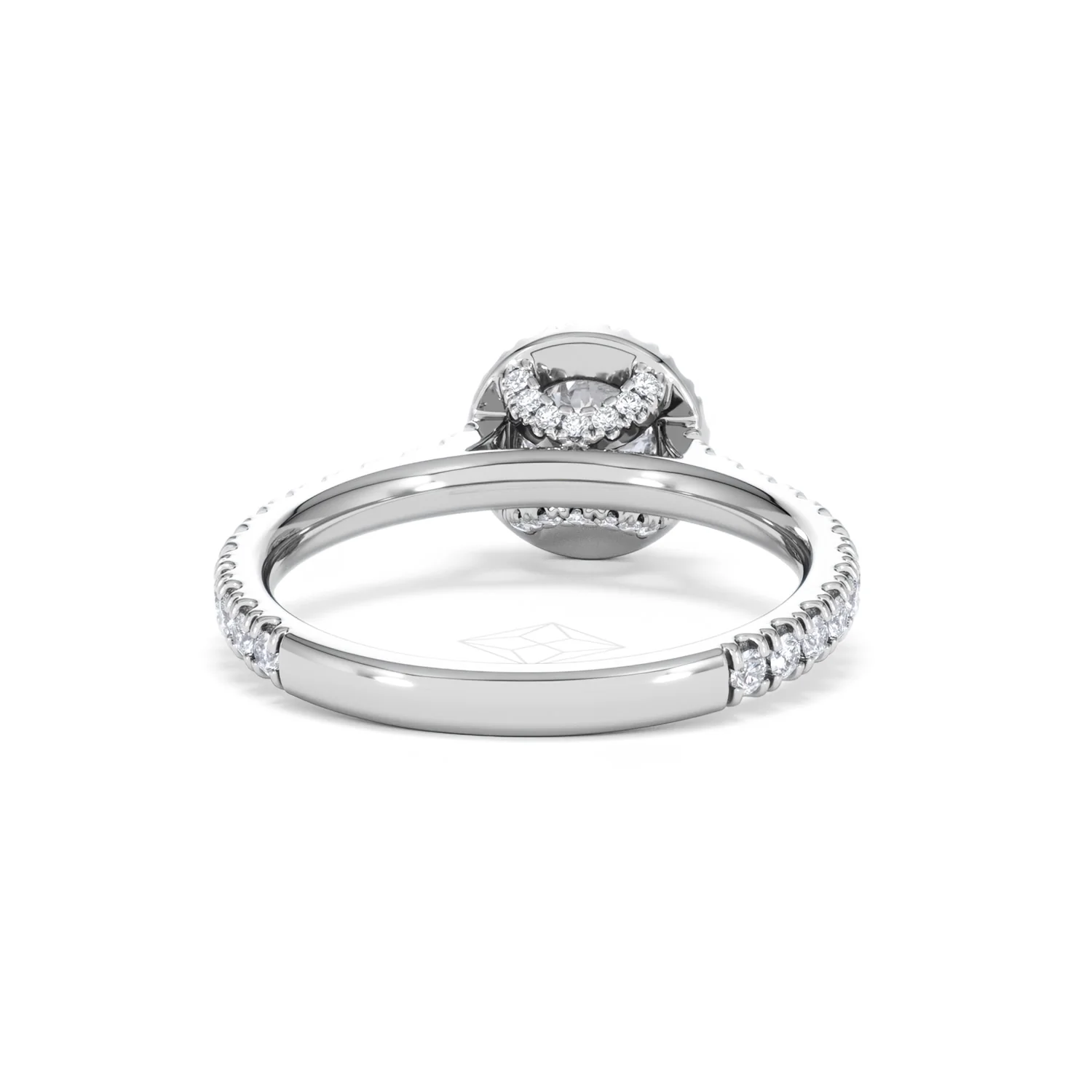 Reina Diamond Halo Engagement Ring in Platinum 1.10ct G/SI2 - Image 46