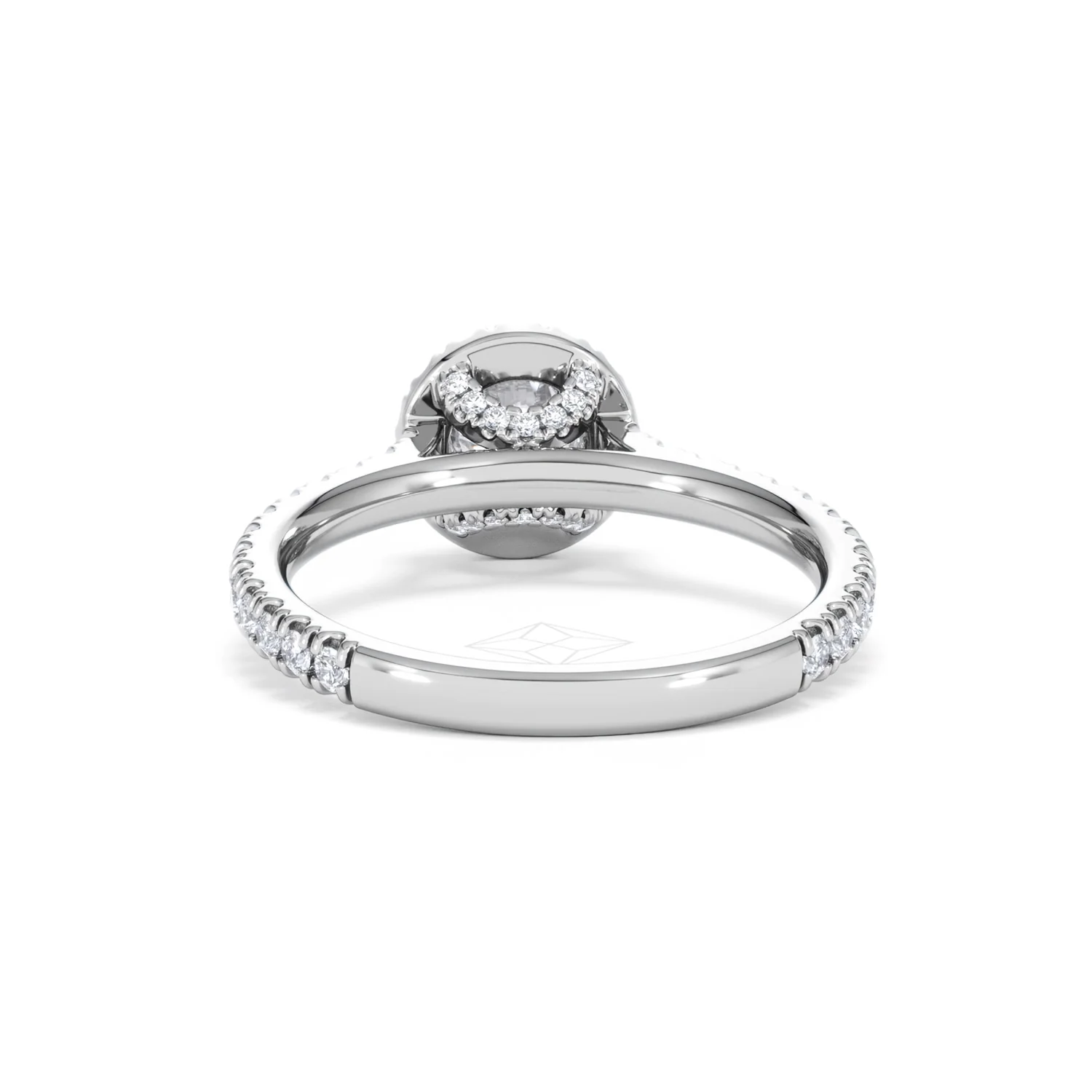 Reina Diamond Halo Engagement Ring in Platinum 1.10ct G/SI2 - Image 49
