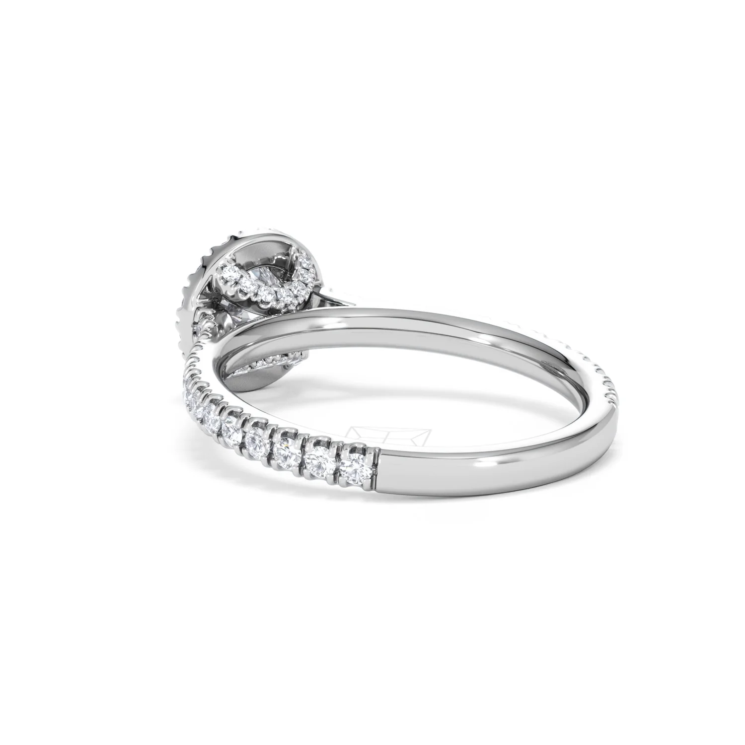 Reina Diamond Halo Engagement Ring in Platinum 1.10ct G/SI2 - Image 56