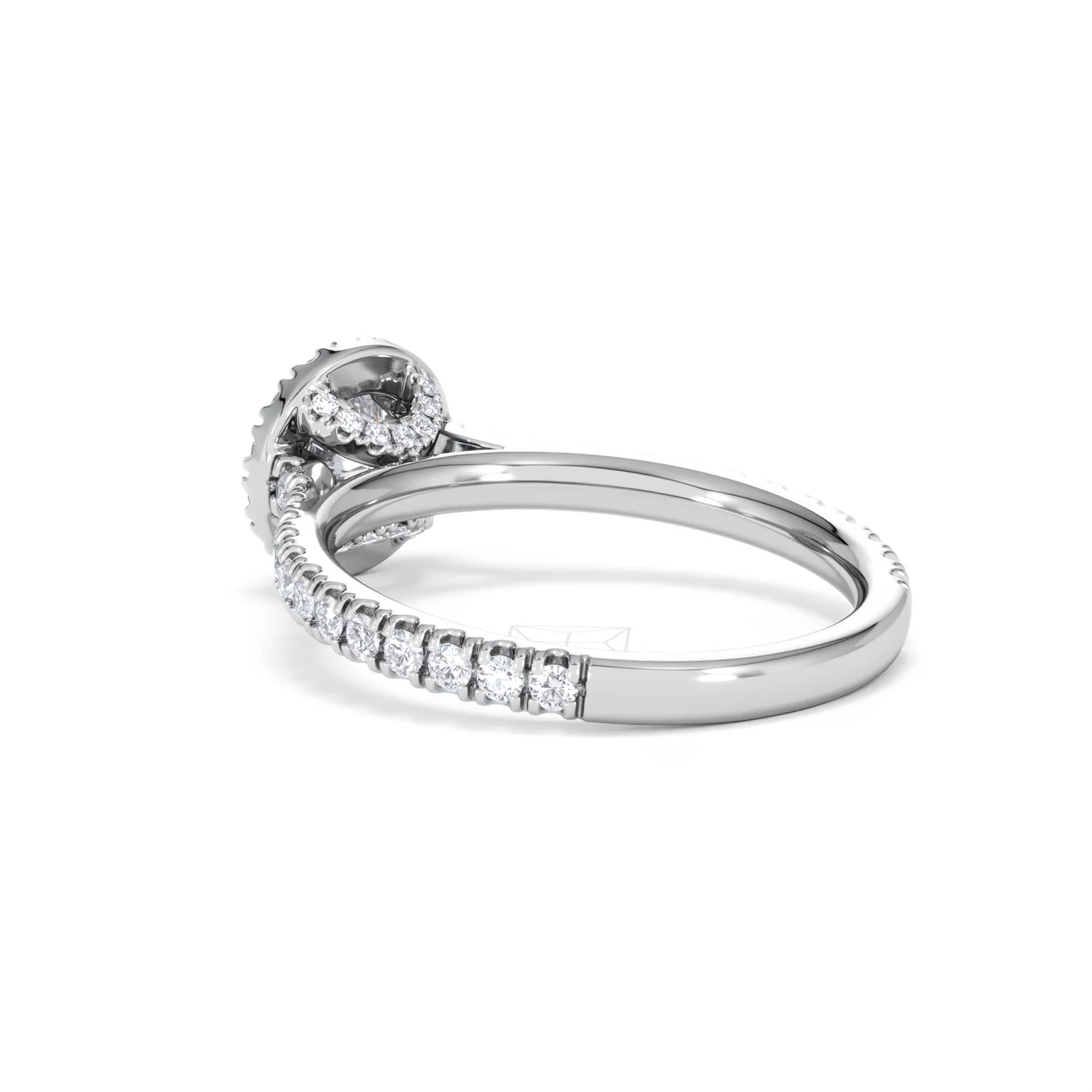 Reina Diamond Halo Engagement Ring in Platinum 1.10ct G/SI2 - Image 57