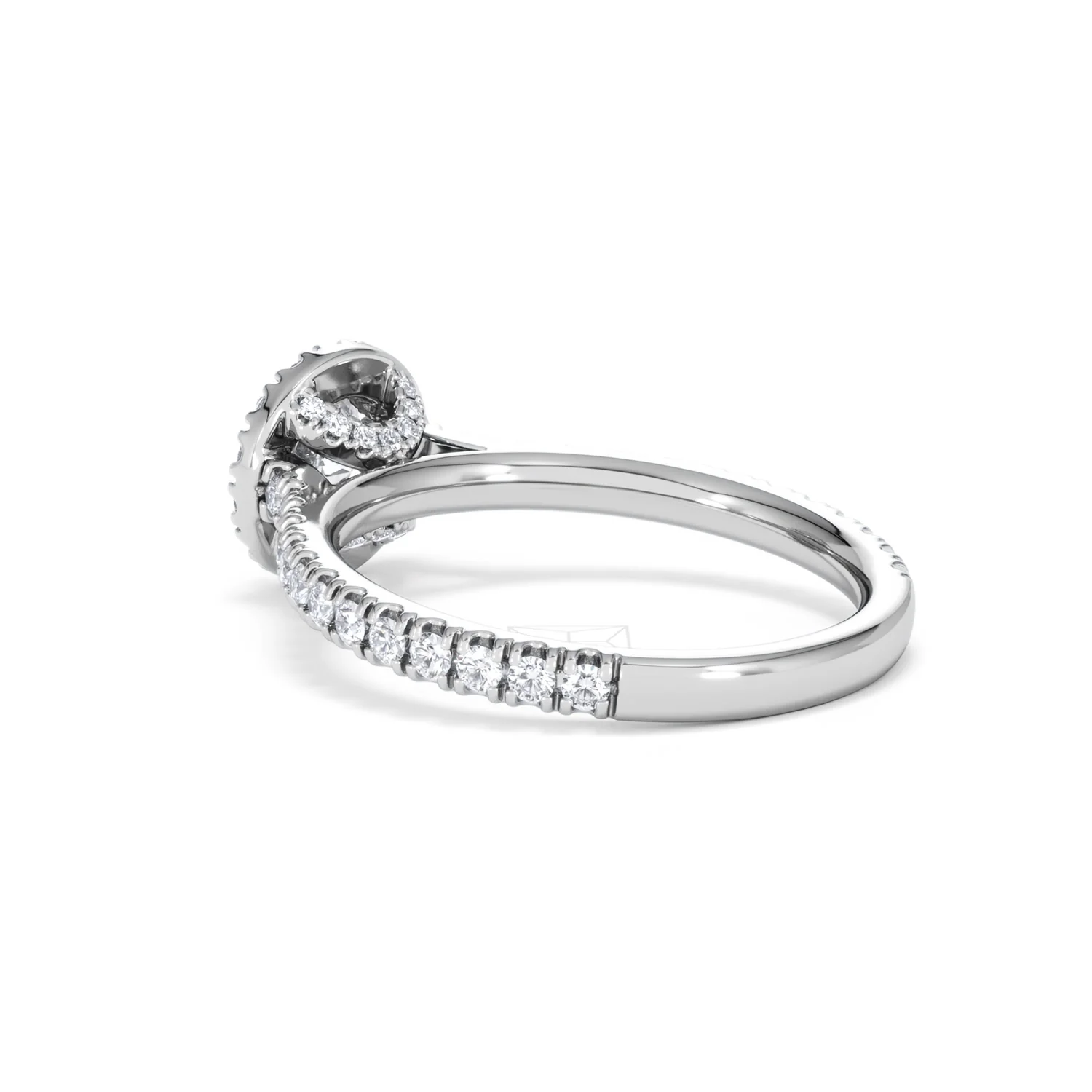 Reina Diamond Halo Engagement Ring in Platinum 1.10ct G/SI2 - Image 58