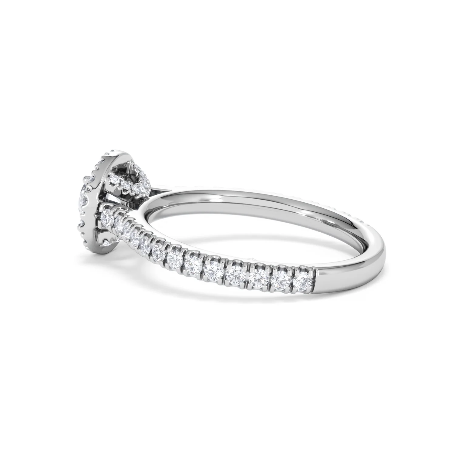 Reina Diamond Halo Engagement Ring in Platinum 1.10ct G/SI2 - Image 63