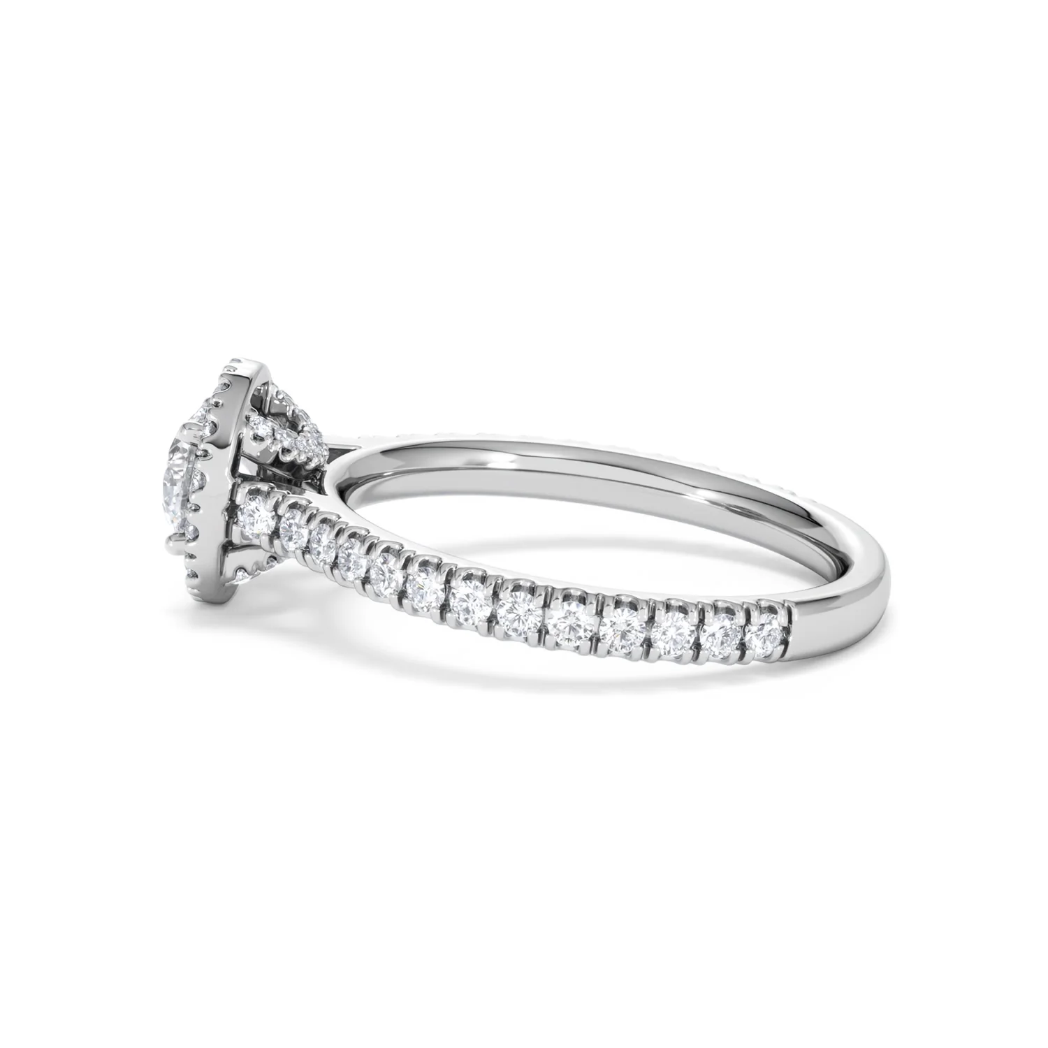 Reina Diamond Halo Engagement Ring in Platinum 1.10ct G/SI2 - Image 66