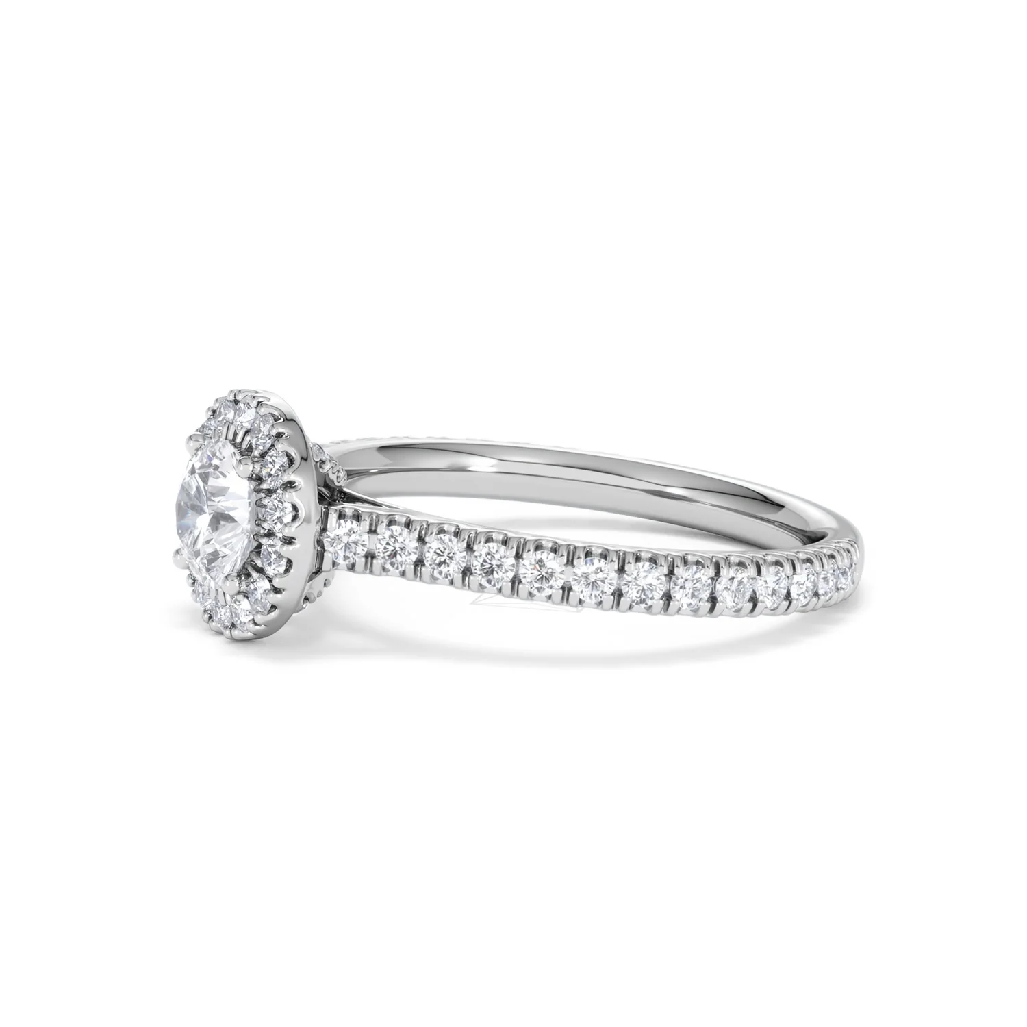 Reina Diamond Halo Engagement Ring in Platinum 1.10ct G/SI2 - Image 74