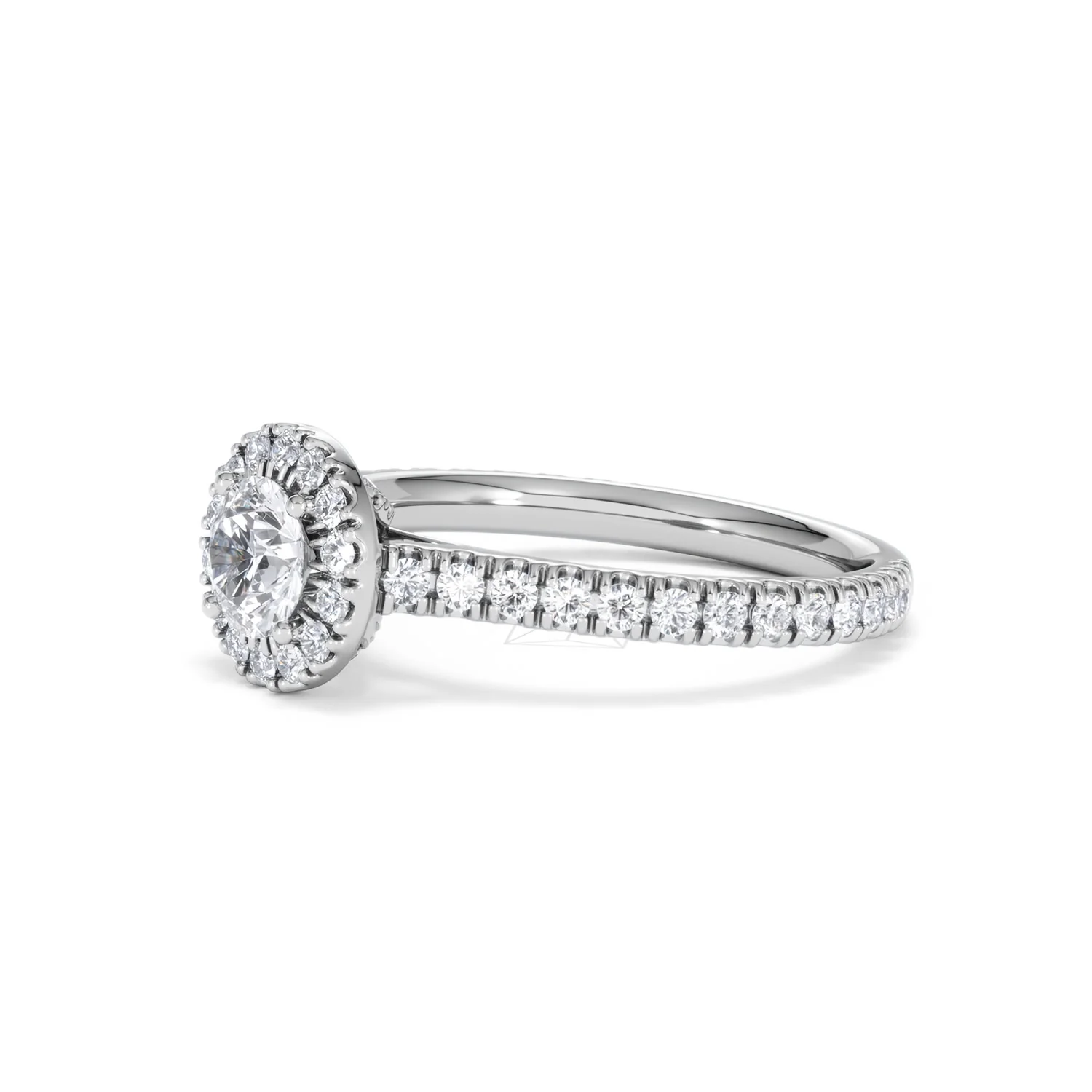 Reina Diamond Halo Engagement Ring in Platinum 1.10ct G/SI2 - Image 76