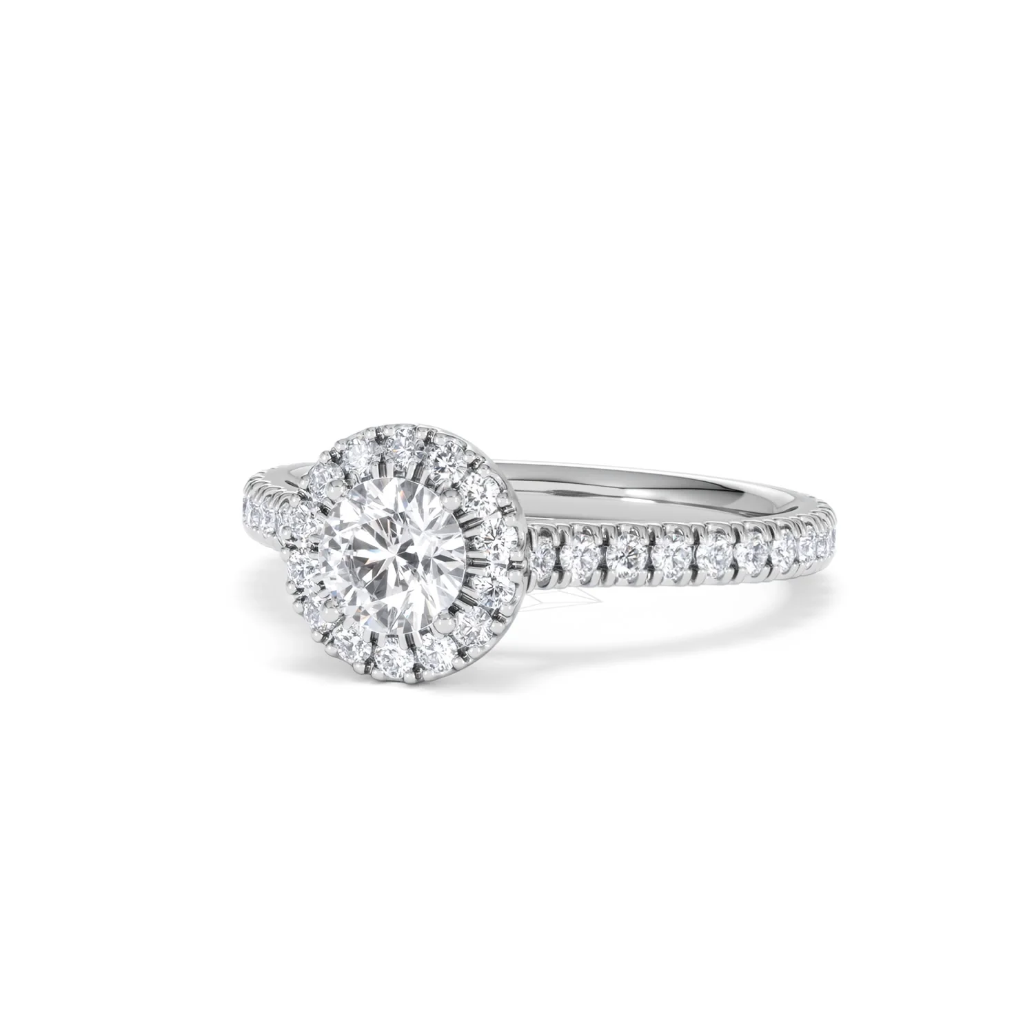 Reina Diamond Halo Engagement Ring in Platinum 1.10ct G/SI2 - Image 83