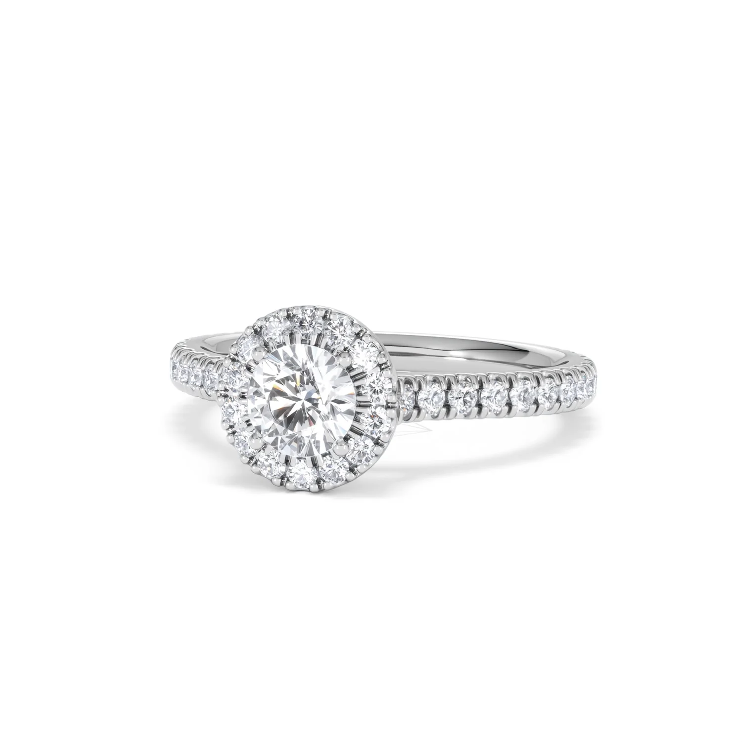 Reina Diamond Halo Engagement Ring in Platinum 1.10ct G/SI2 - Image 84
