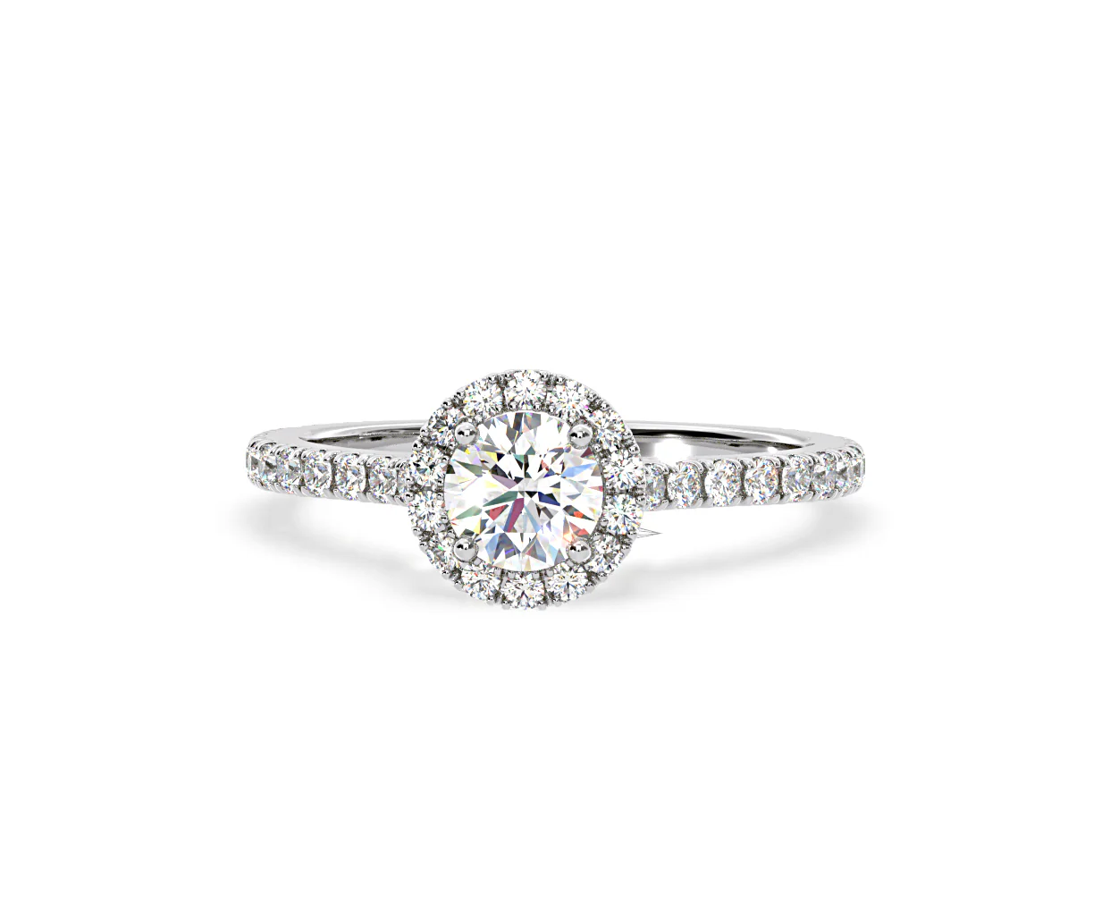 Reina Diamond Halo Engagement Ring in Platinum 1.10ct G/SI2 - Image 89