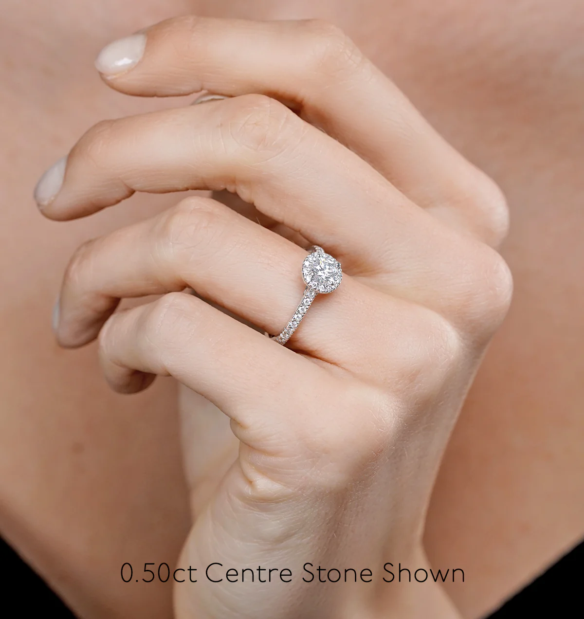 Reina GIA Diamond Halo Engagement Ring in Platinum 1.40ct G/VS1 - Image 2