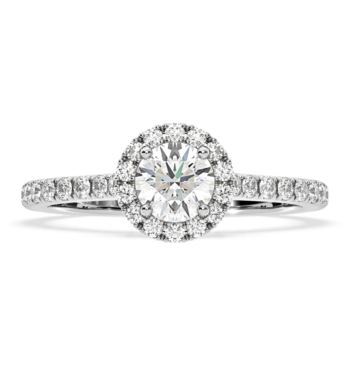 Reina GIA Diamond Halo Engagement Ring in Platinum 1.40ct G/VS1 - Image 3