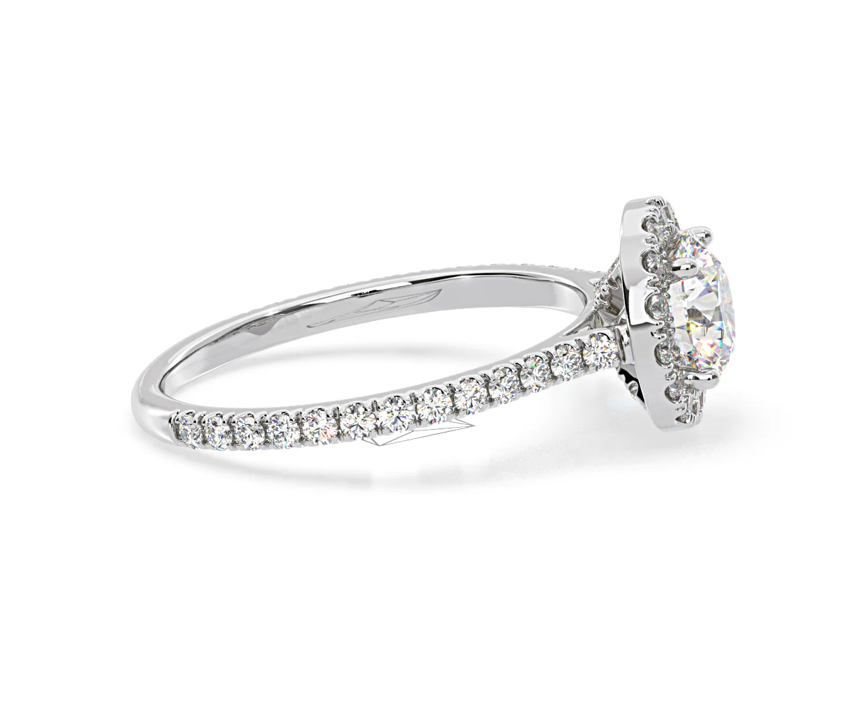 Reina GIA Diamond Halo Engagement Ring in Platinum 1.80ct G/SI2 - Image 149