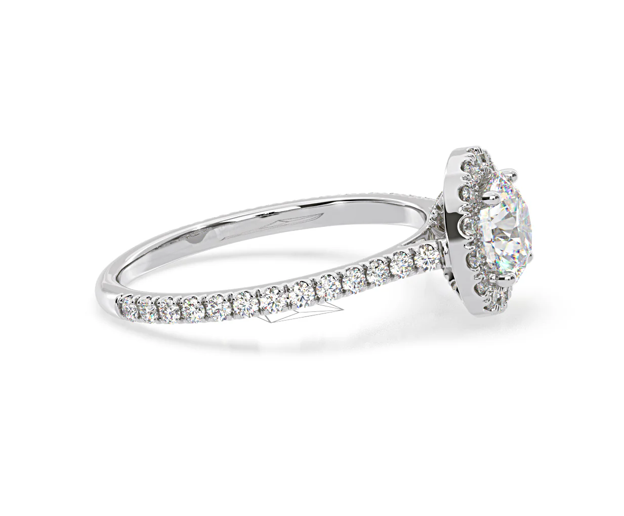 Reina GIA Diamond Halo Engagement Ring in Platinum 1.80ct G/SI2 - Image 150