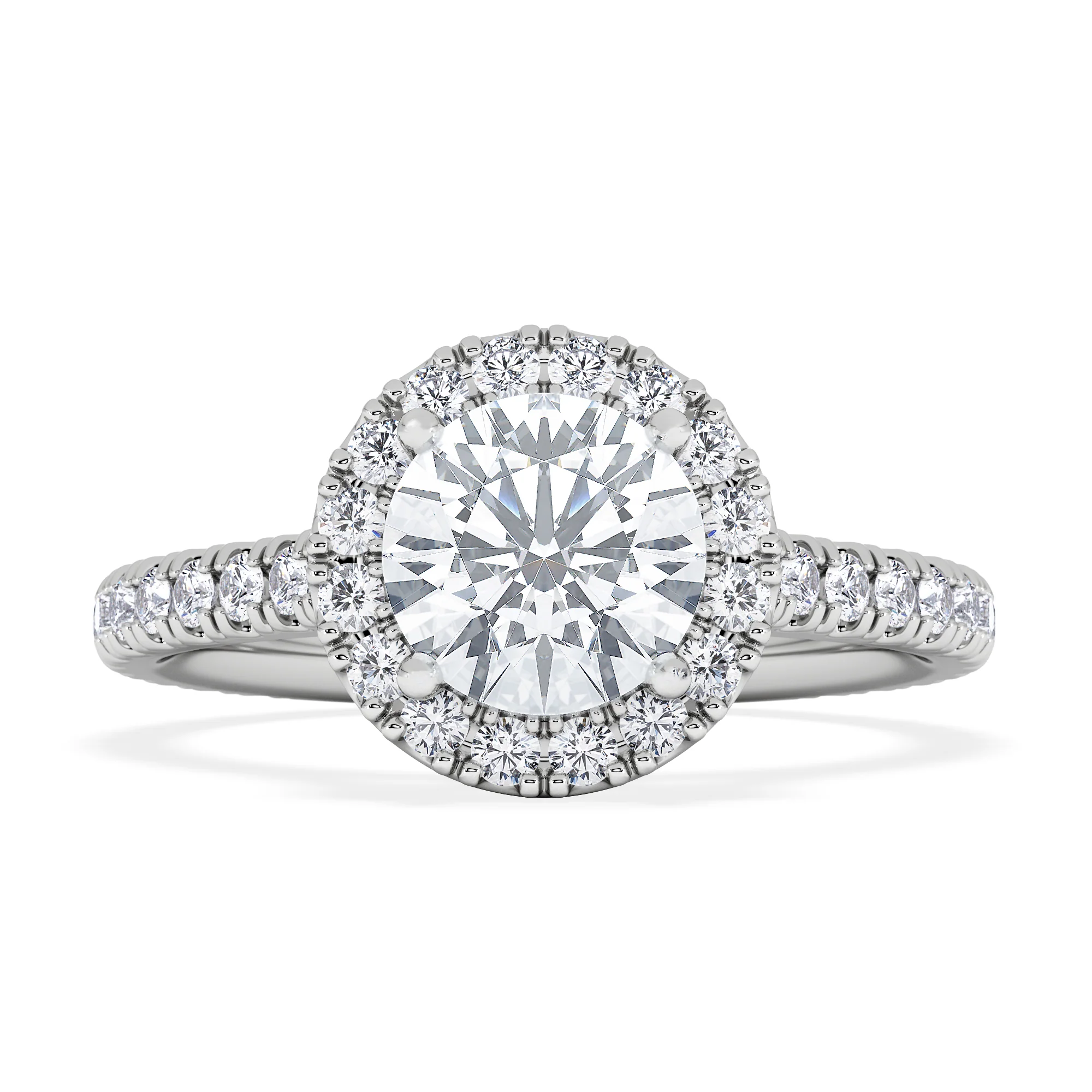 Reina GIA Diamond Halo Engagement Ring in Platinum 1.80ct G/SI2 - Image 6