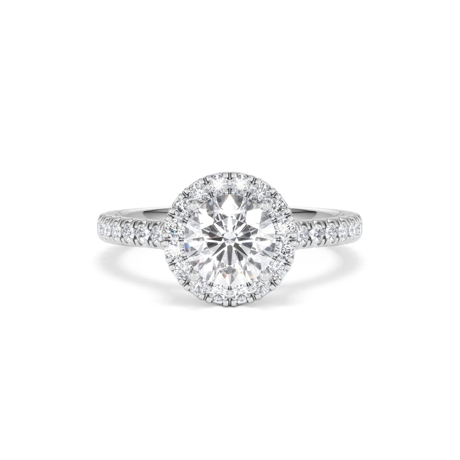 Reina GIA Diamond Halo Engagement Ring in Platinum 1.80ct G/SI2 - Image 8