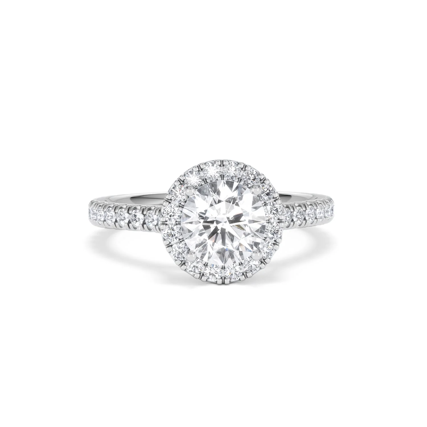 Reina GIA Diamond Halo Engagement Ring in Platinum 1.80ct G/SI2 - Image 9