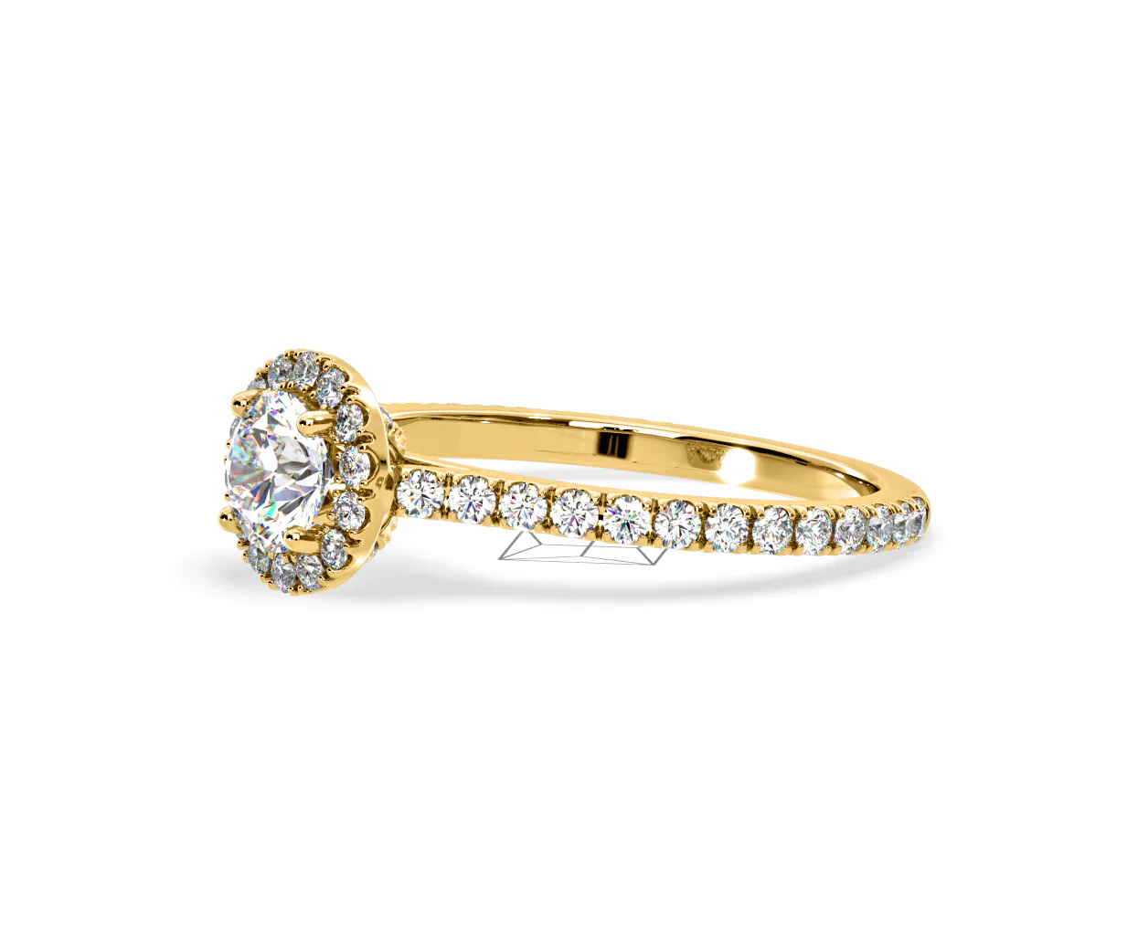 Reina Lab Diamond Halo Engagement Ring in 18K Gold 1.10ct F/VS1 - Image 100