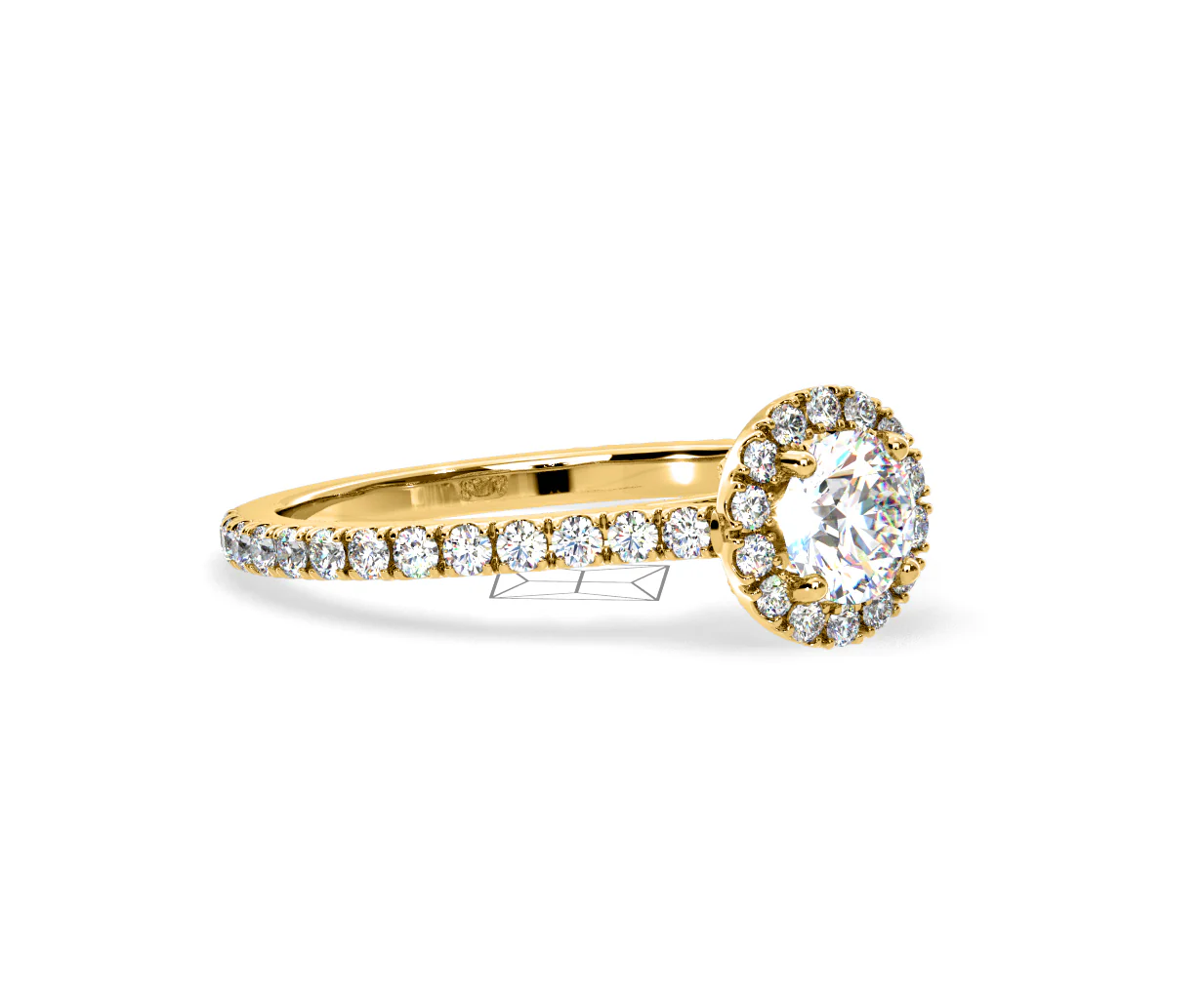 Reina Lab Diamond Halo Engagement Ring in 18K Gold 1.10ct F/VS1 - Image 158