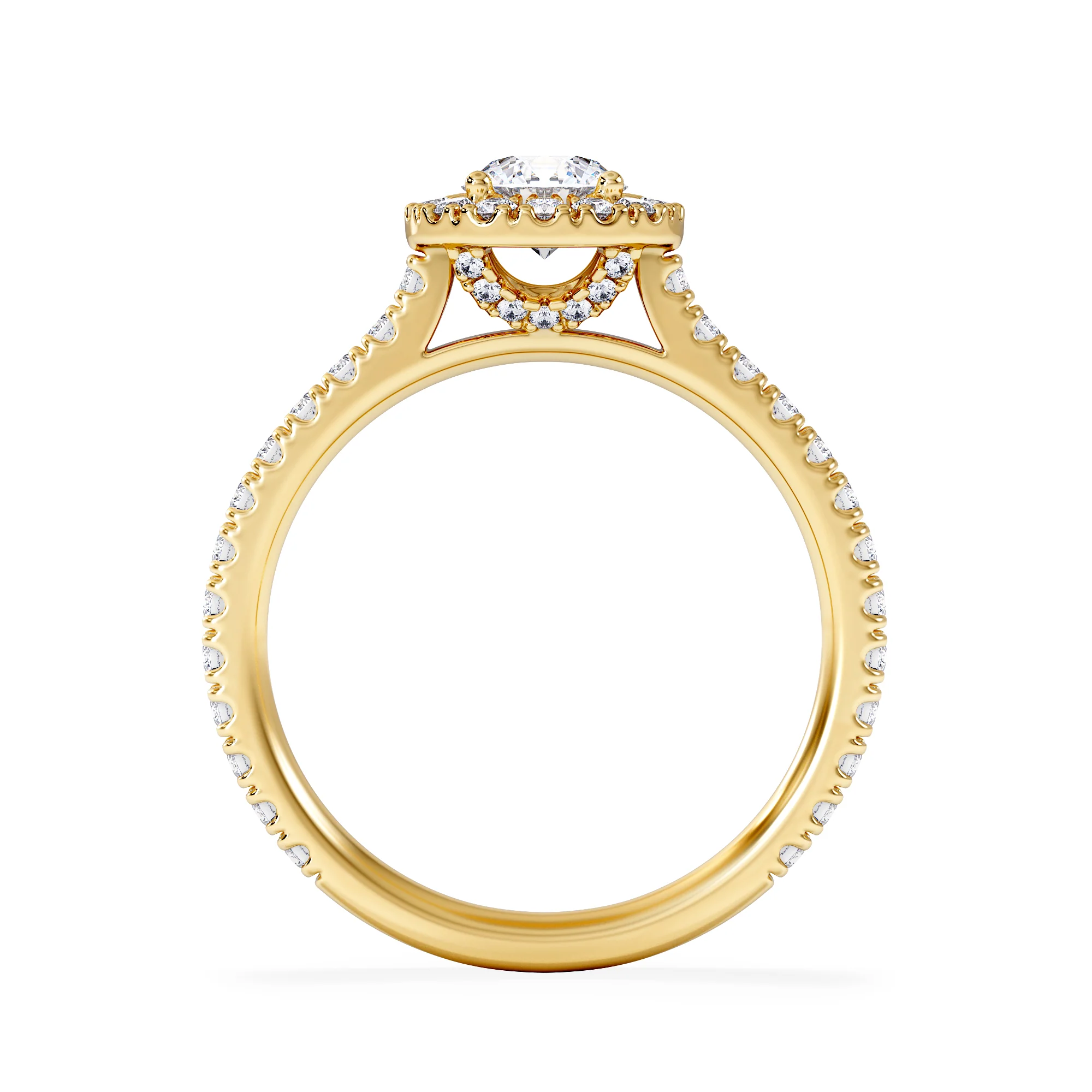 Reina Lab Diamond Halo Engagement Ring in 18K Gold 1.10ct F/VS1 - Image 3
