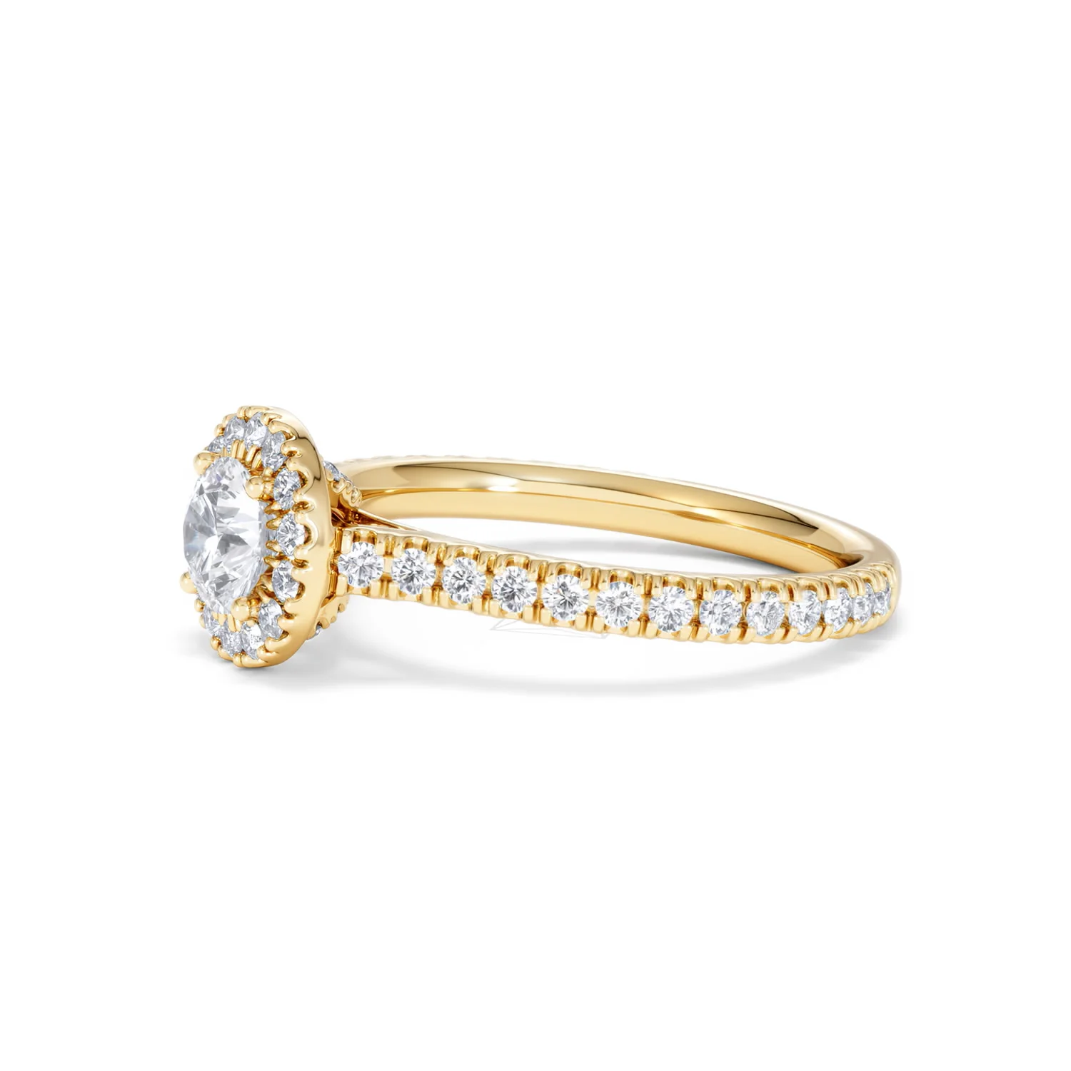 Reina Lab Diamond Halo Engagement Ring in 18K Gold 1.10ct F/VS1 - Image 74