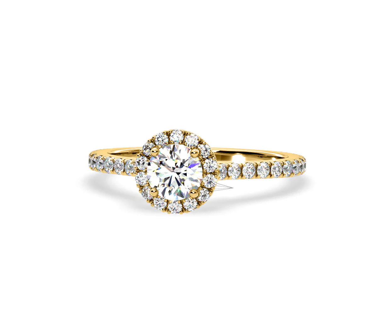 Reina Lab Diamond Halo Engagement Ring in 18K Gold 1.10ct F/VS1 - Image 90