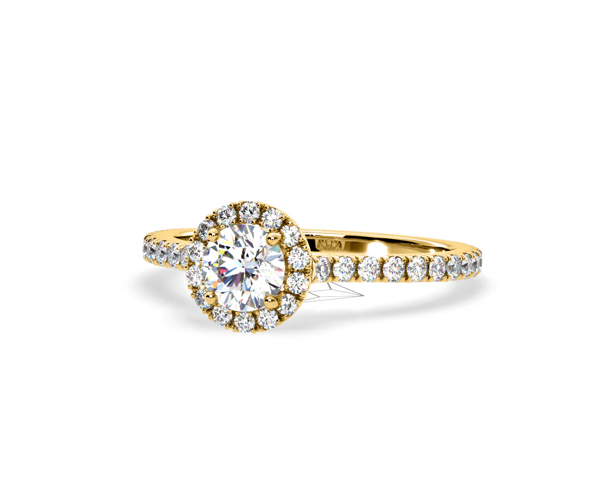 Reina Lab Diamond Halo Engagement Ring in 18K Gold 1.10ct F/VS1 - Image 92