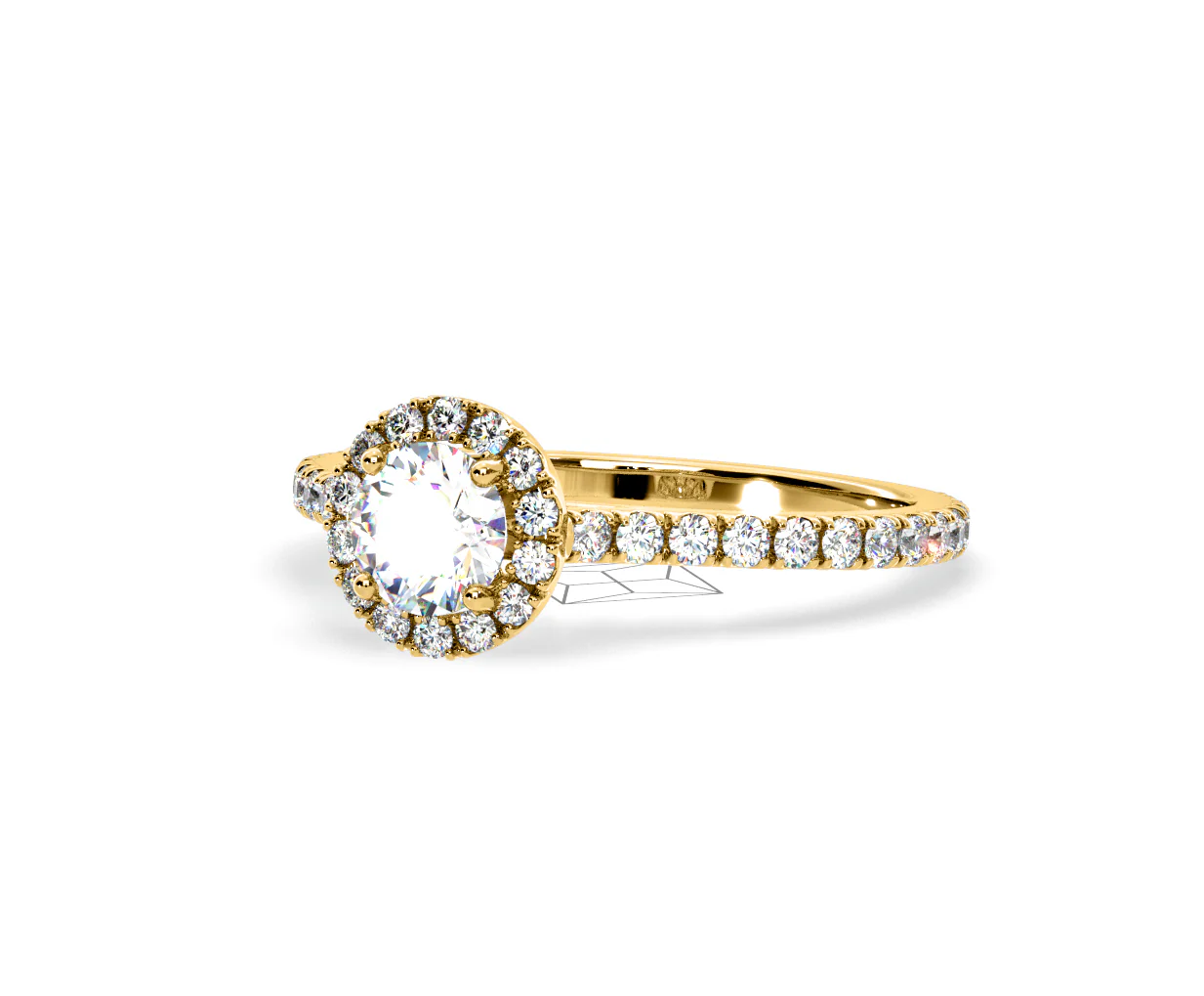 Reina Lab Diamond Halo Engagement Ring in 18K Gold 1.10ct F/VS1 - Image 94