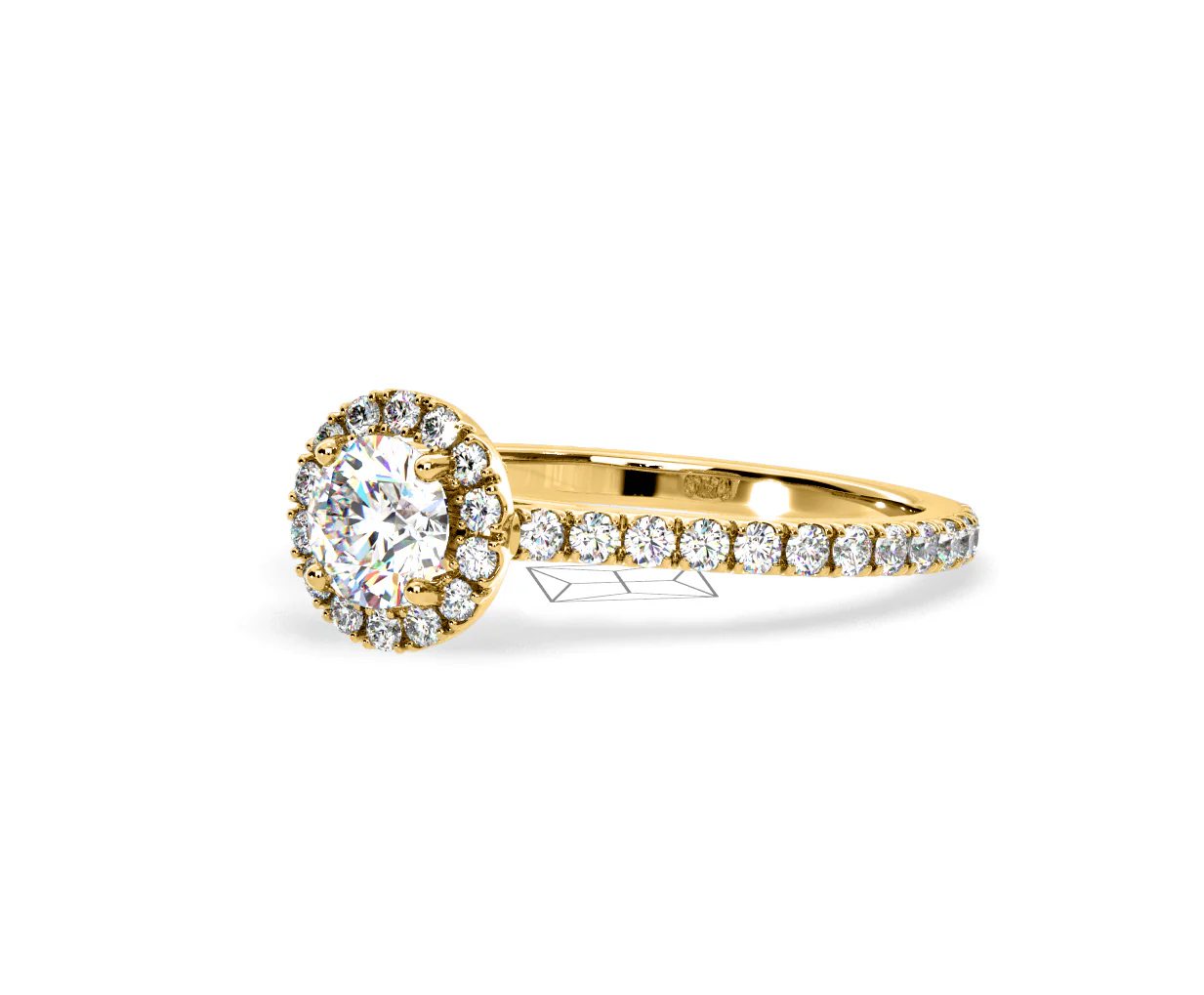 Reina Lab Diamond Halo Engagement Ring in 18K Gold 1.10ct F/VS1 - Image 96