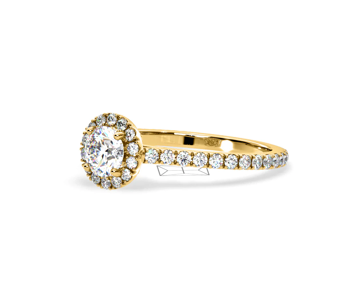 Reina Lab Diamond Halo Engagement Ring in 18K Gold 1.10ct F/VS1 - Image 97