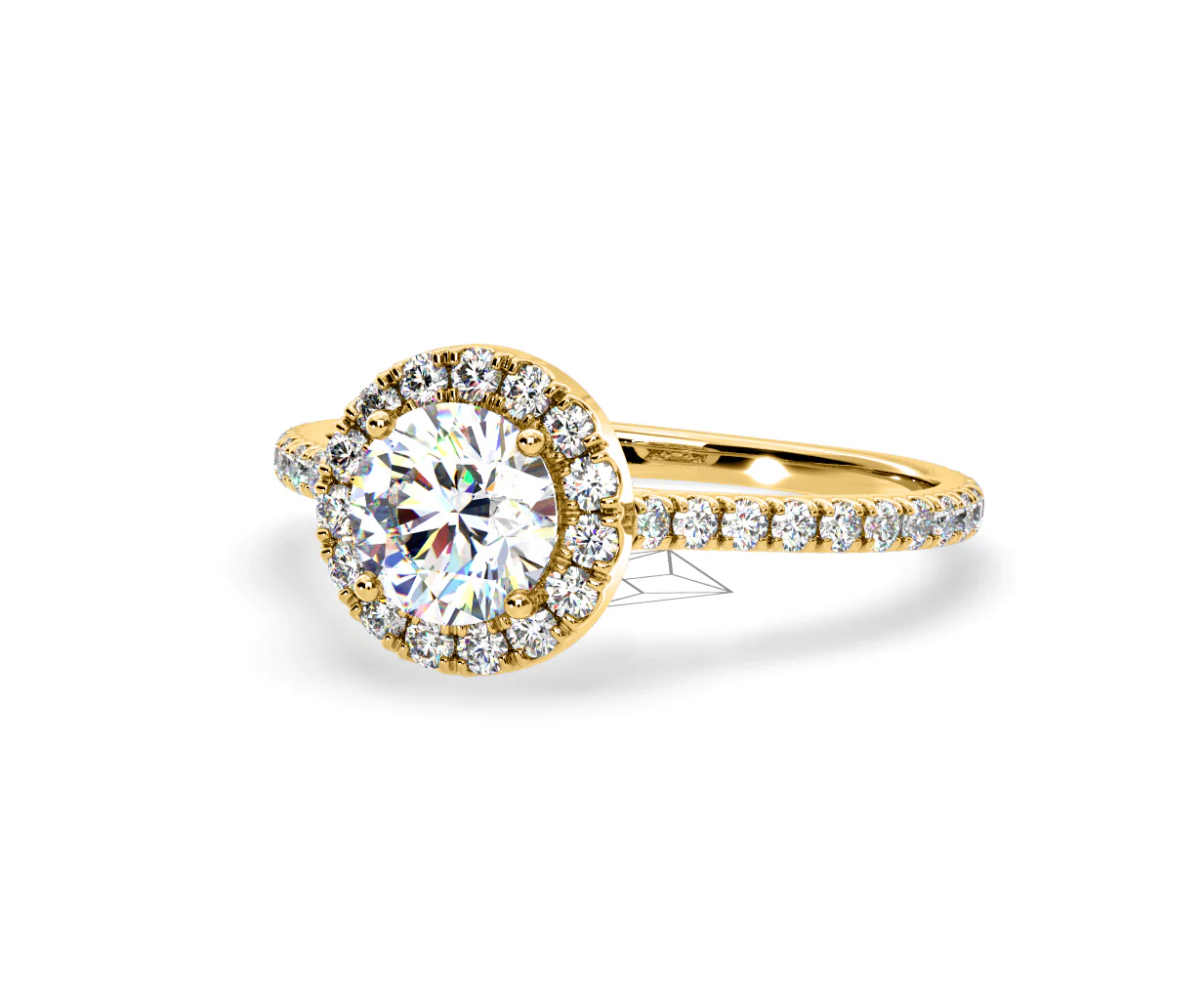 Reina Lab Diamond Halo Engagement Ring in 18K Gold 1.80ct F/VS1 - Image 93