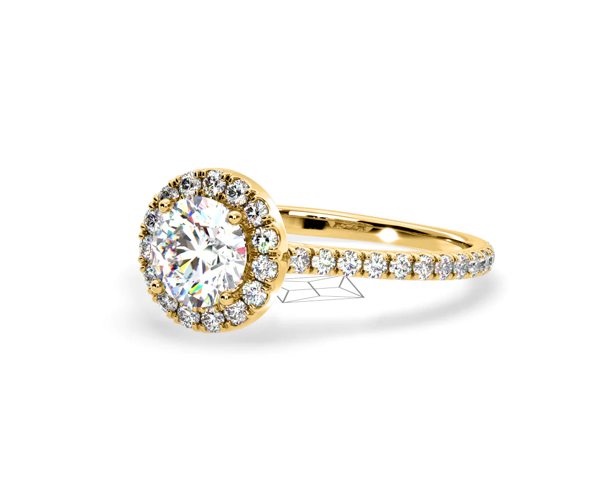 Reina Lab Diamond Halo Engagement Ring in 18K Gold 1.80ct F/VS1 - Image 95